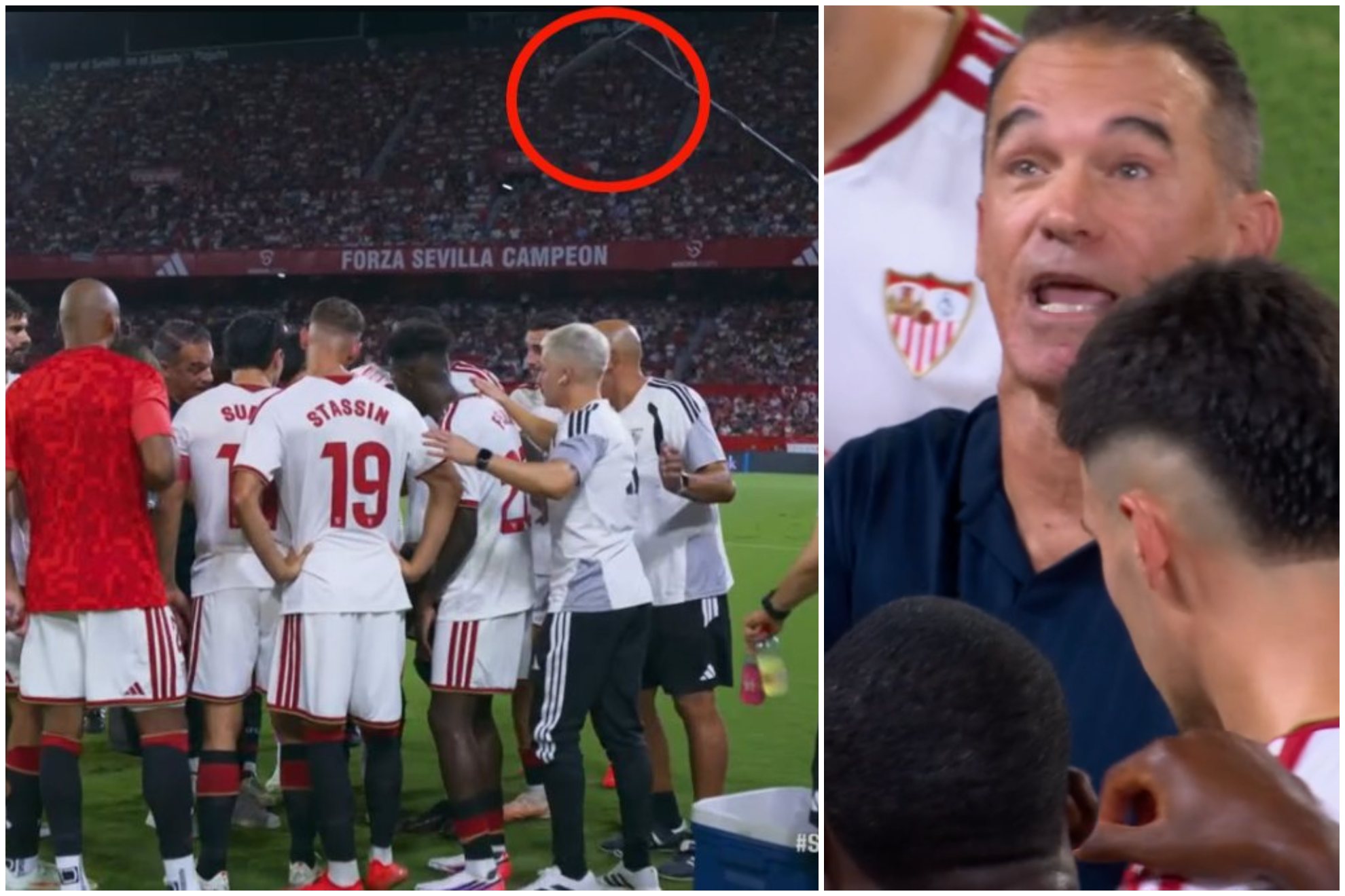 Luis García Plaza reacciona ante la presencia del micrófono de DAZN.