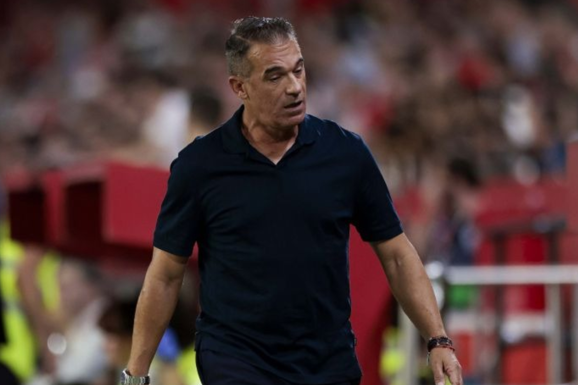 Luis García, durante el partido ante el Valencia. LALIGA