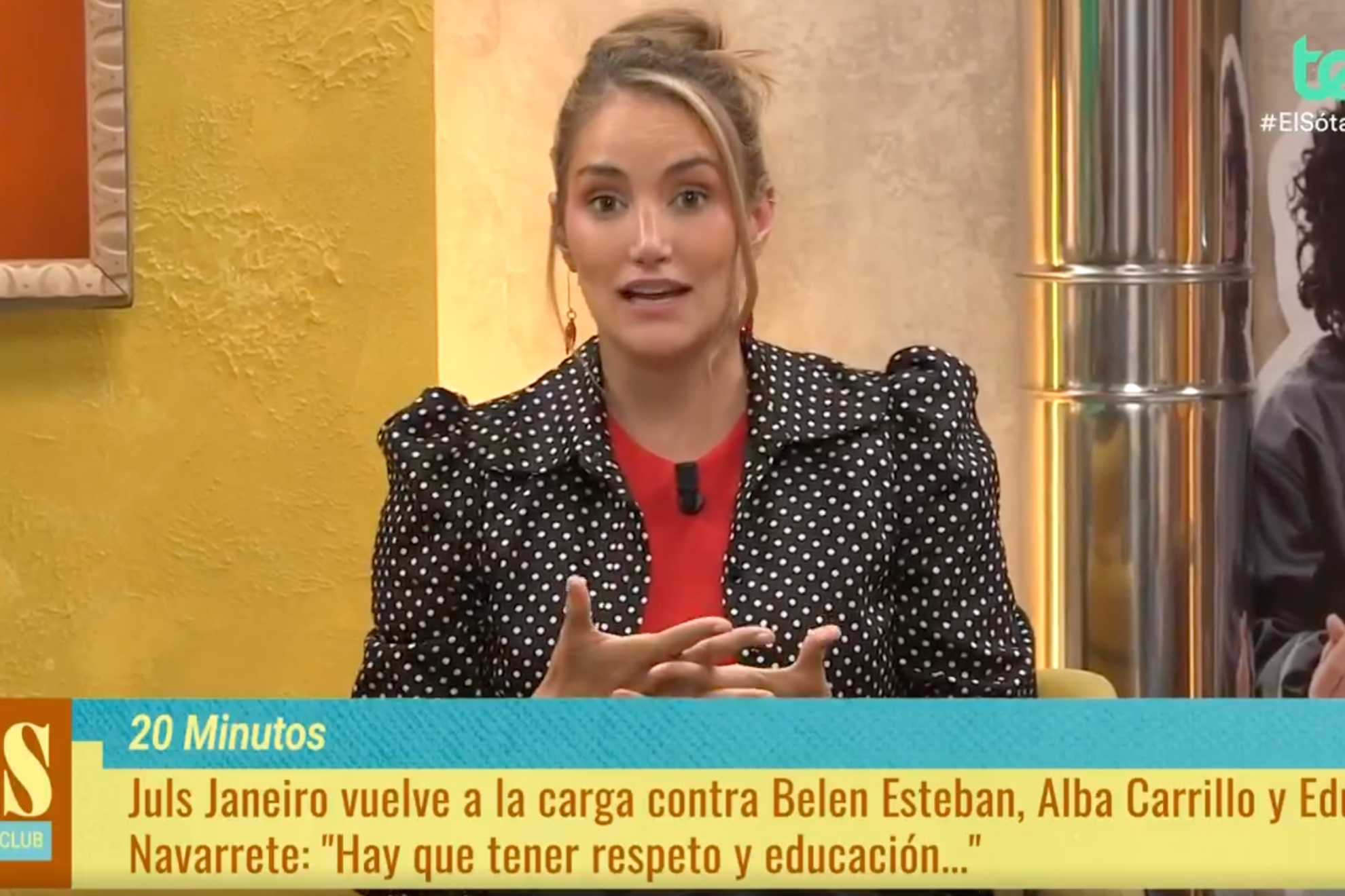 Alba Carrillo durante su intervencion en Ten TV