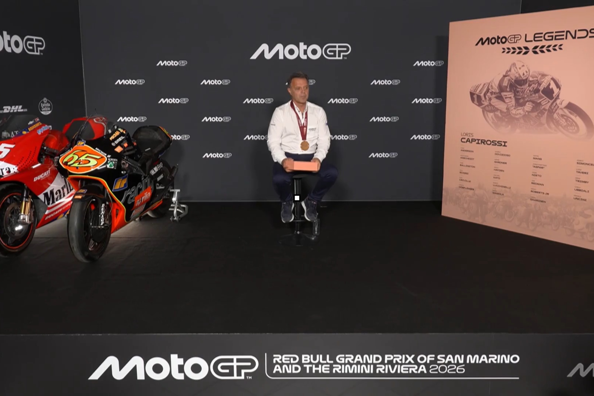 Loris Capirossi, en la ceremonia.