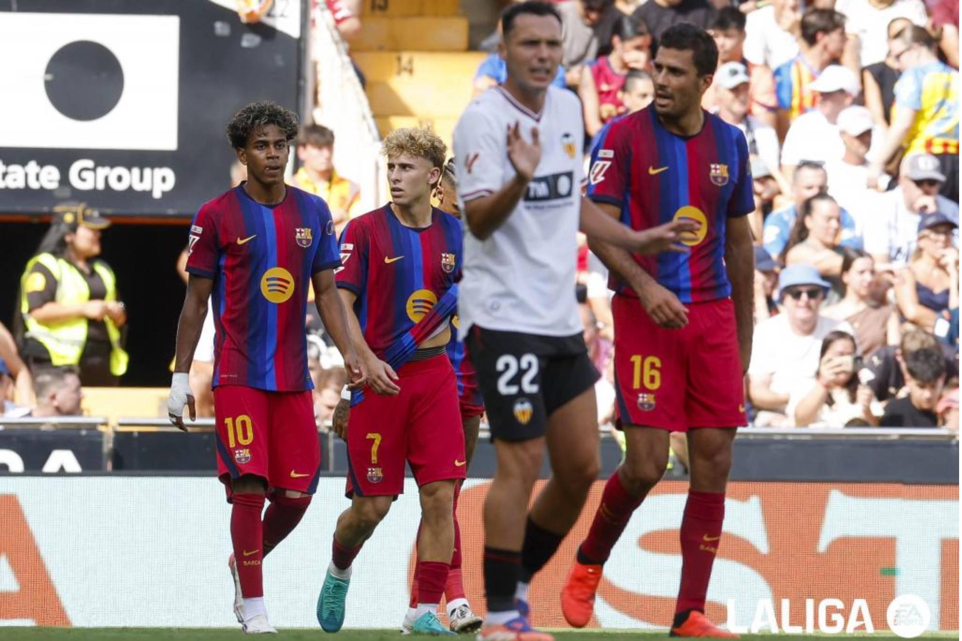 Rodri durante el Valencia-Barclona de la pasada jornada.