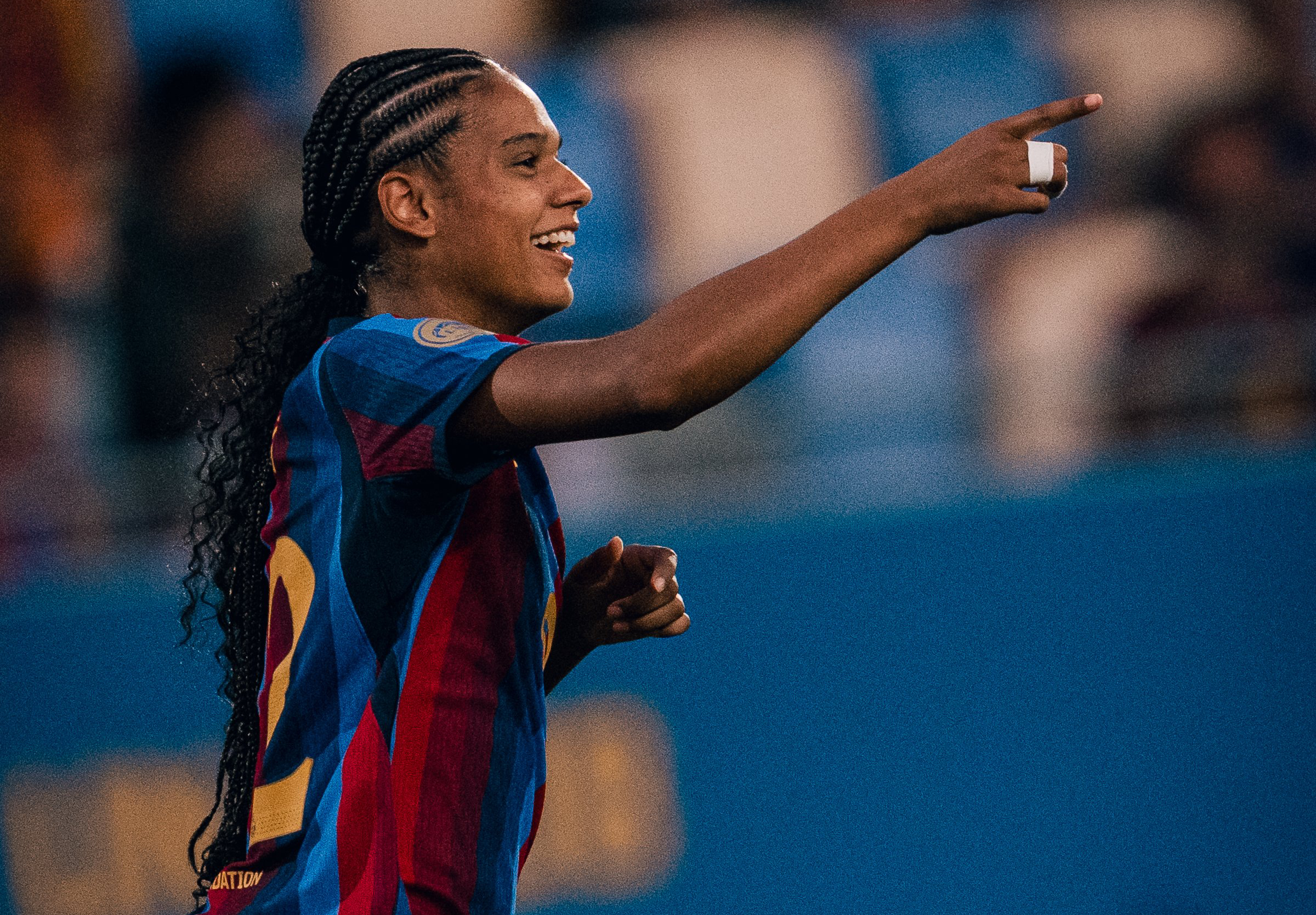 Esmee Brugts celebra un gol ante el Atlético de Madrid en el Johan Cruyff