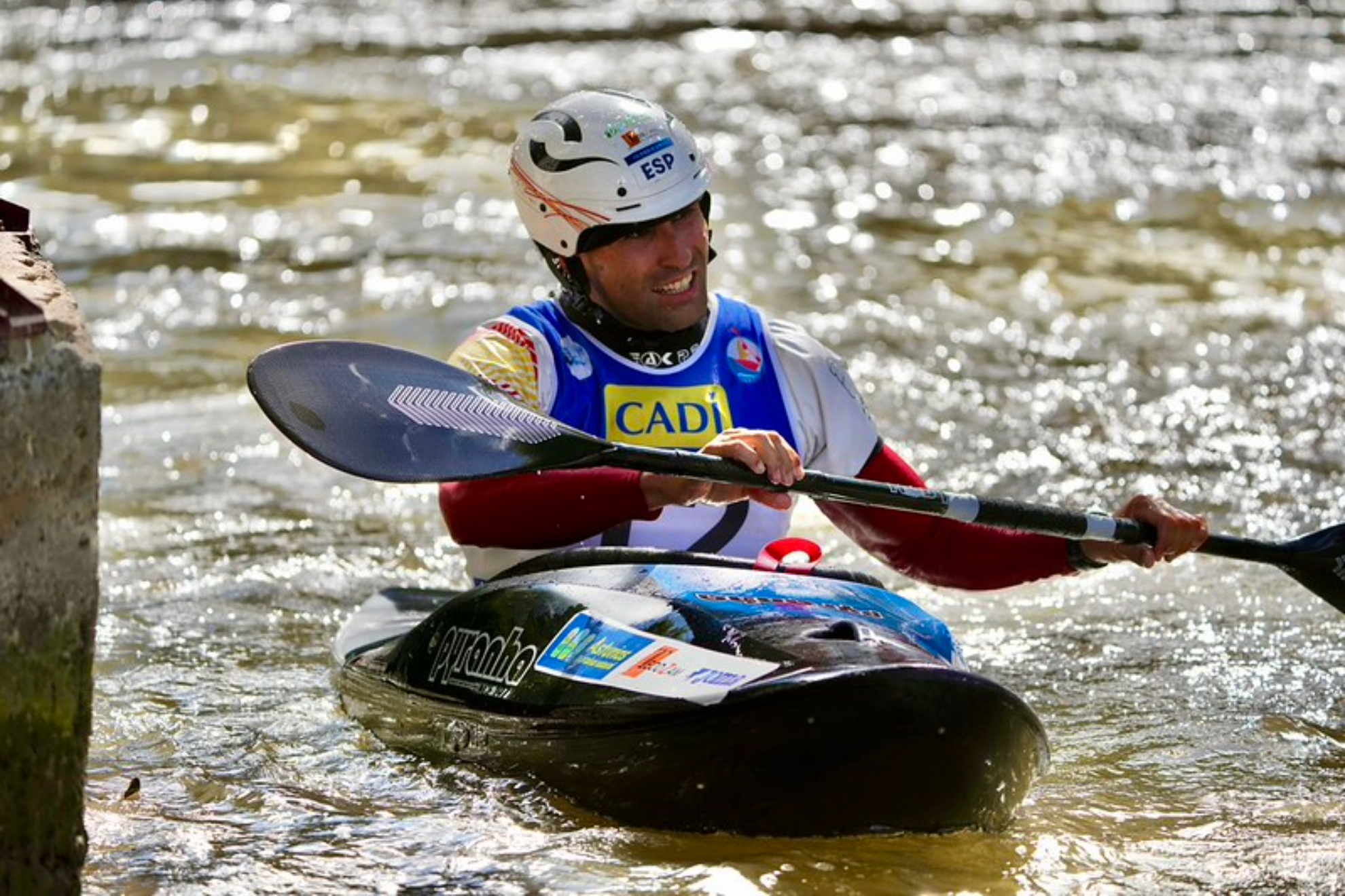 Manuel Ochoa tras una de sus bajadas en esta Copa del Mundo.