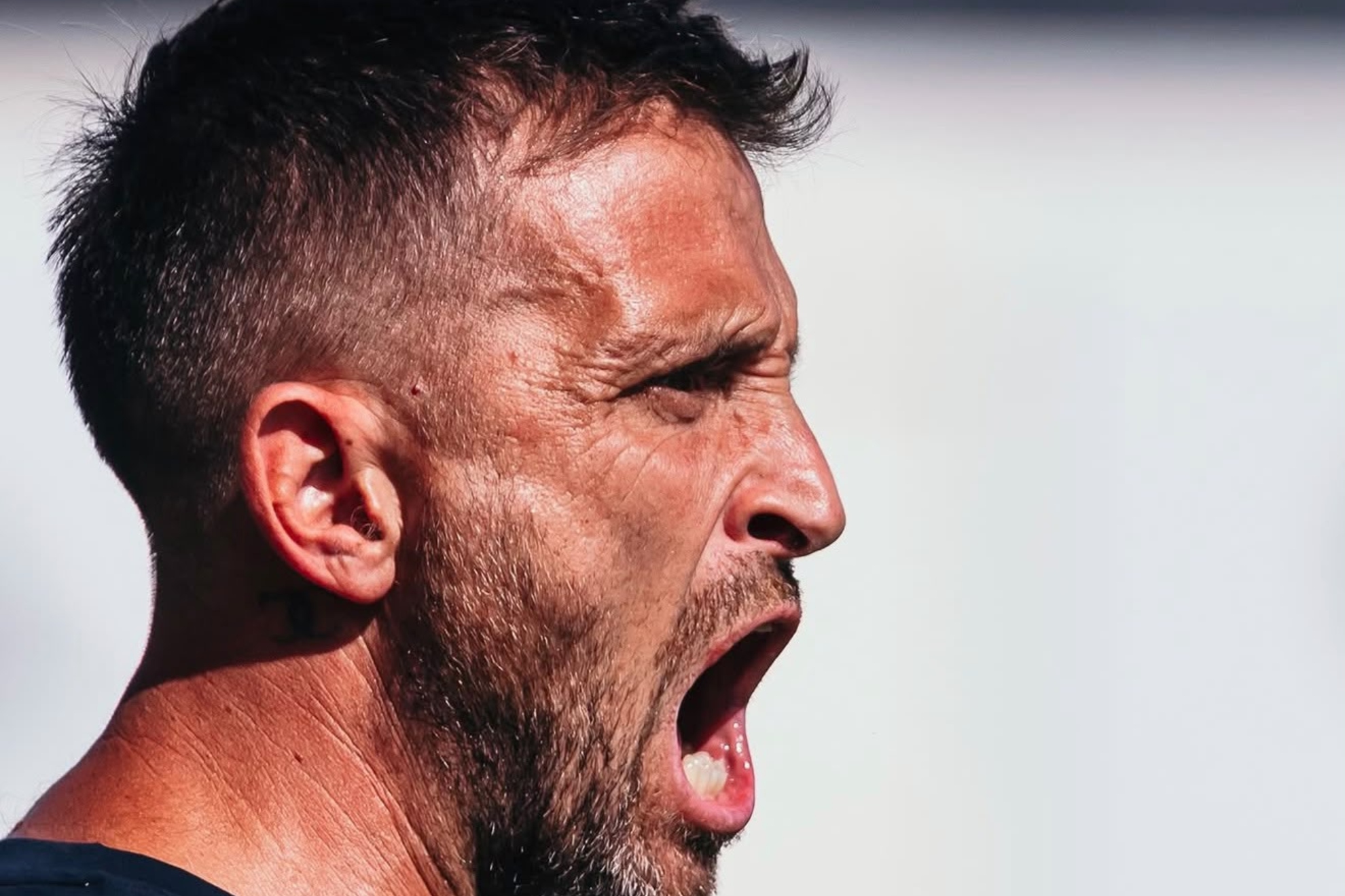 Óscar Sánchez durante un partido del filial.