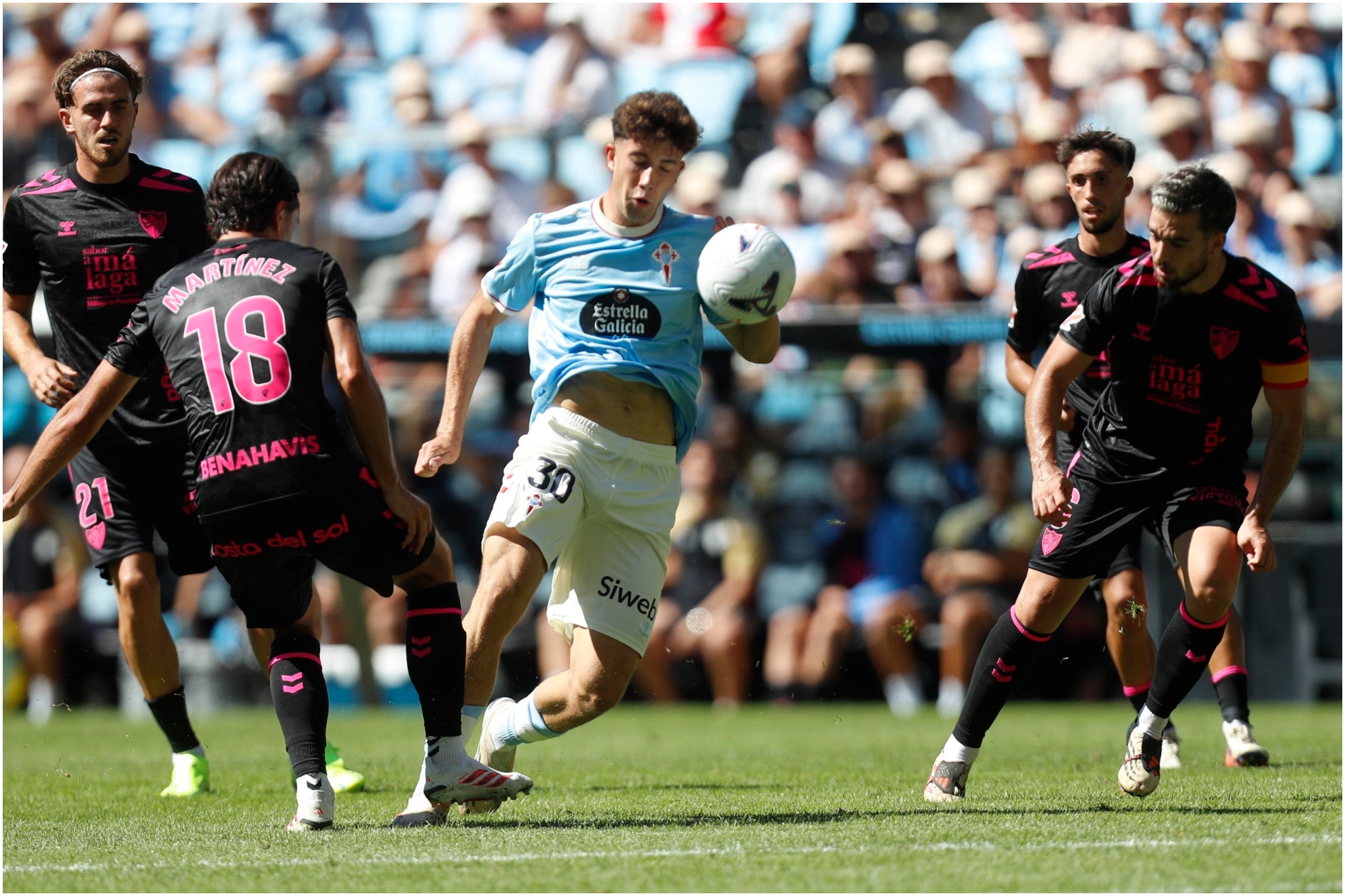 Burcio durante el partido ante el Málaga.