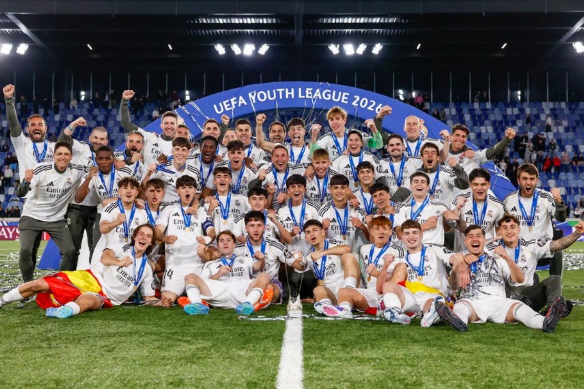 El juvenil del Real Madrid celebra la Youth conquistada la pasada temporada. REALMADRID.COM