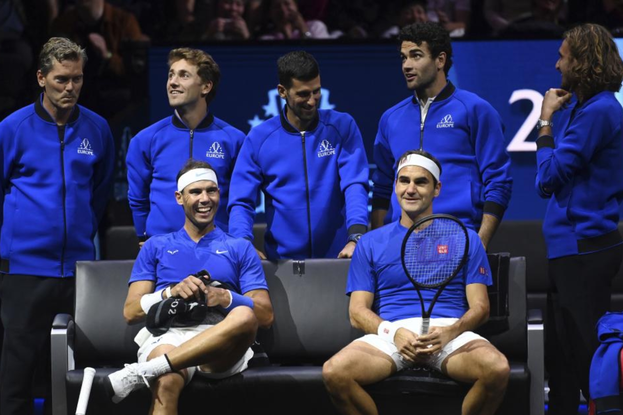Djokovic, Nadal y Federer durante la Laver Cup 2022 EFE