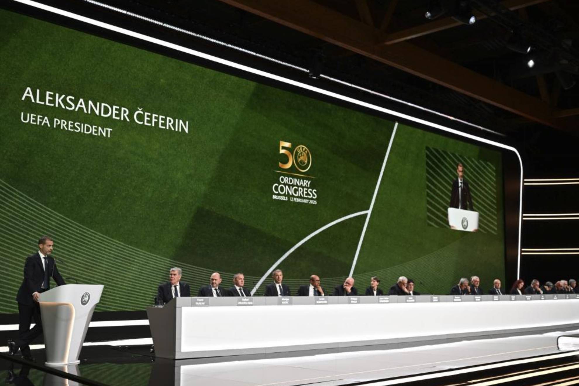Ceferin, en un acto de la UEFA