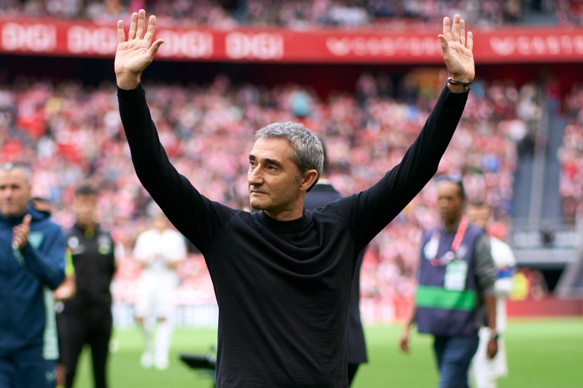 Ernesto Valverde, en el partido de Liga entre el Valencia y Athletic en San Mamés.