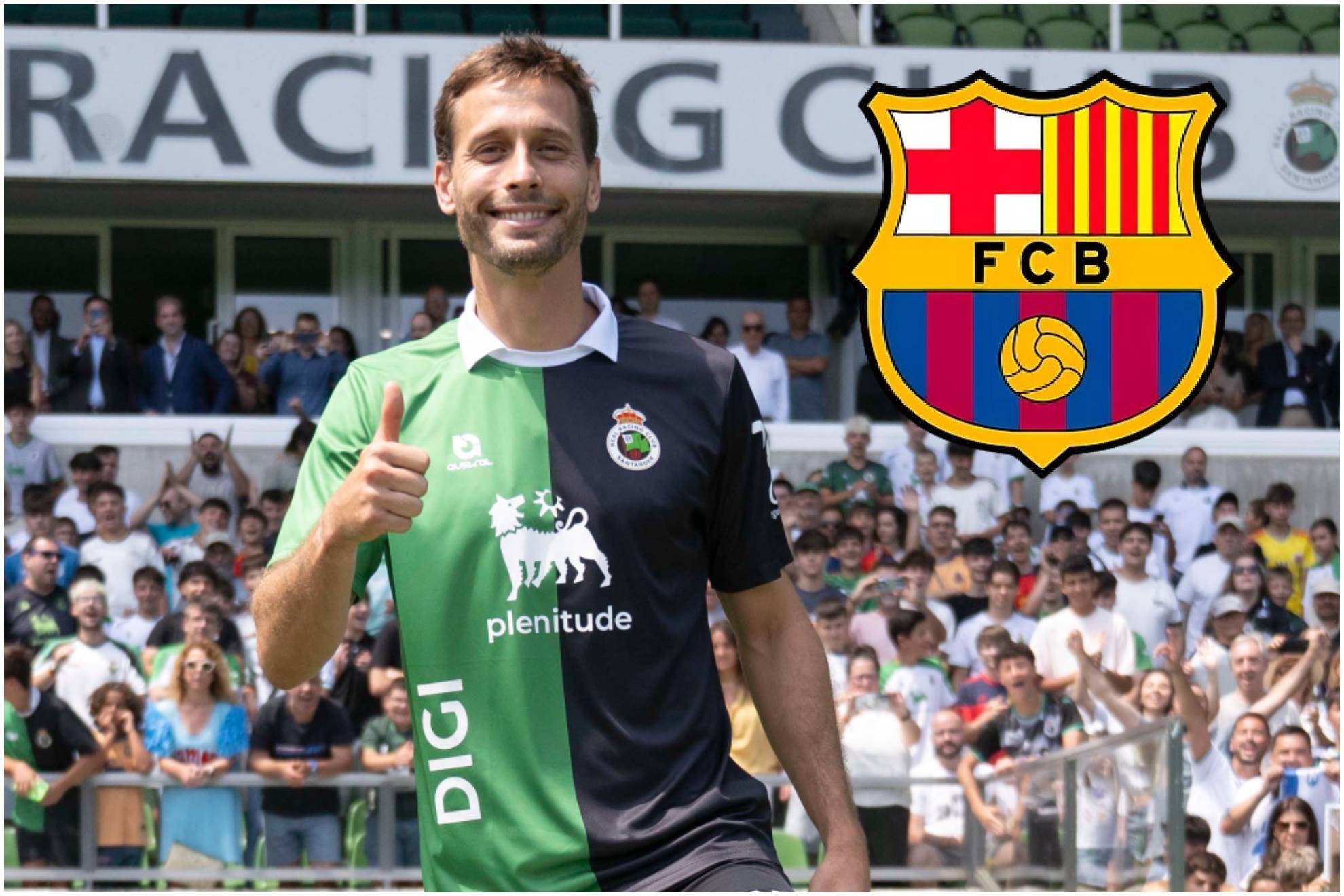 Sergio Canales en su presentación cuando regresó al Racing de Santander.