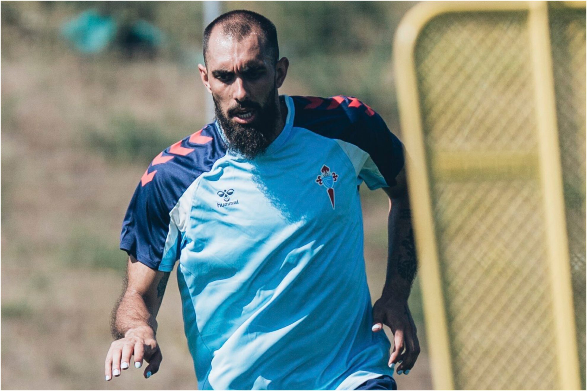 Borja Iglesias, en un entrenamiento. RCCelta