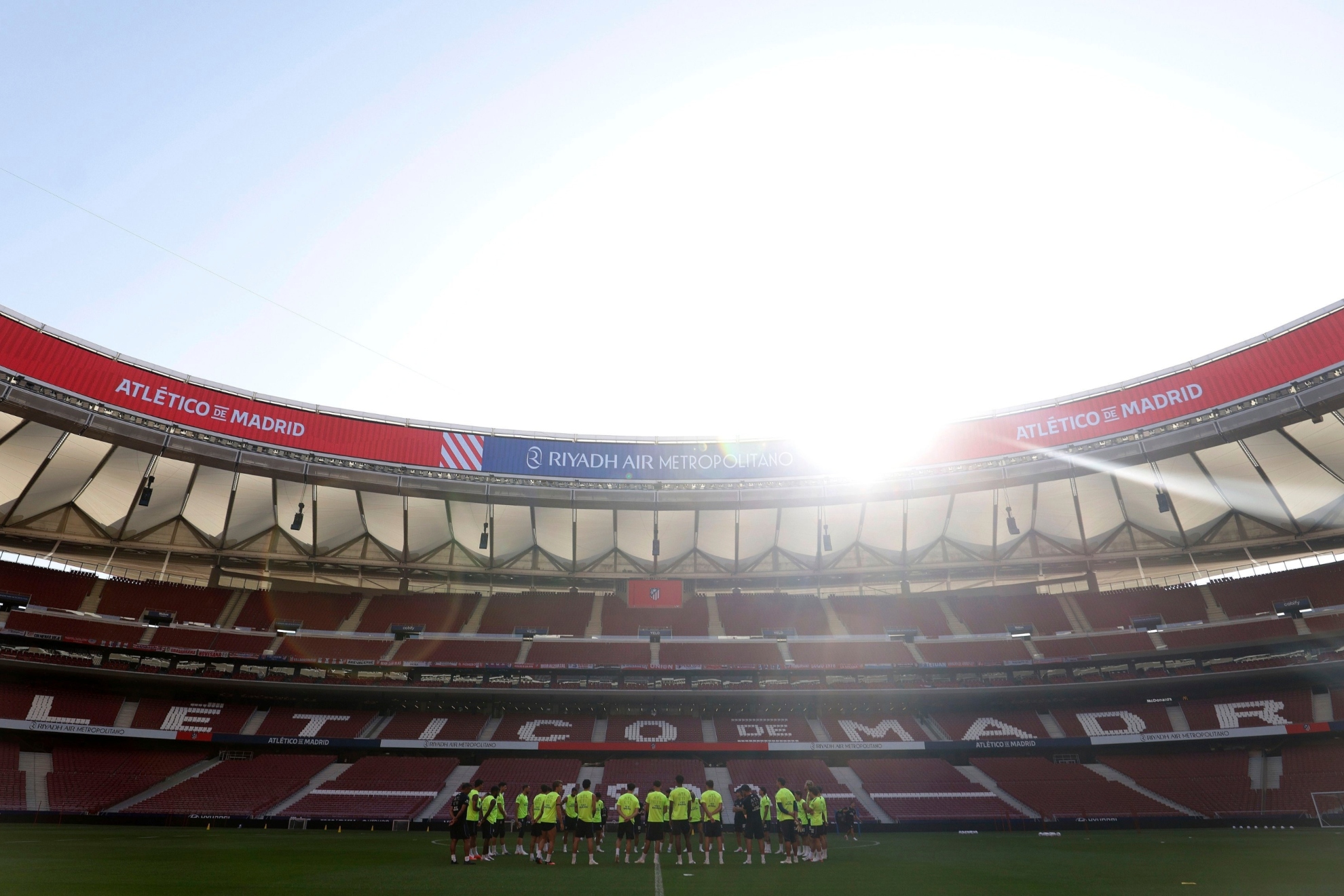 Los jugadores del Atlético en un entrenamiento. ATLÉTICO DE MADRID