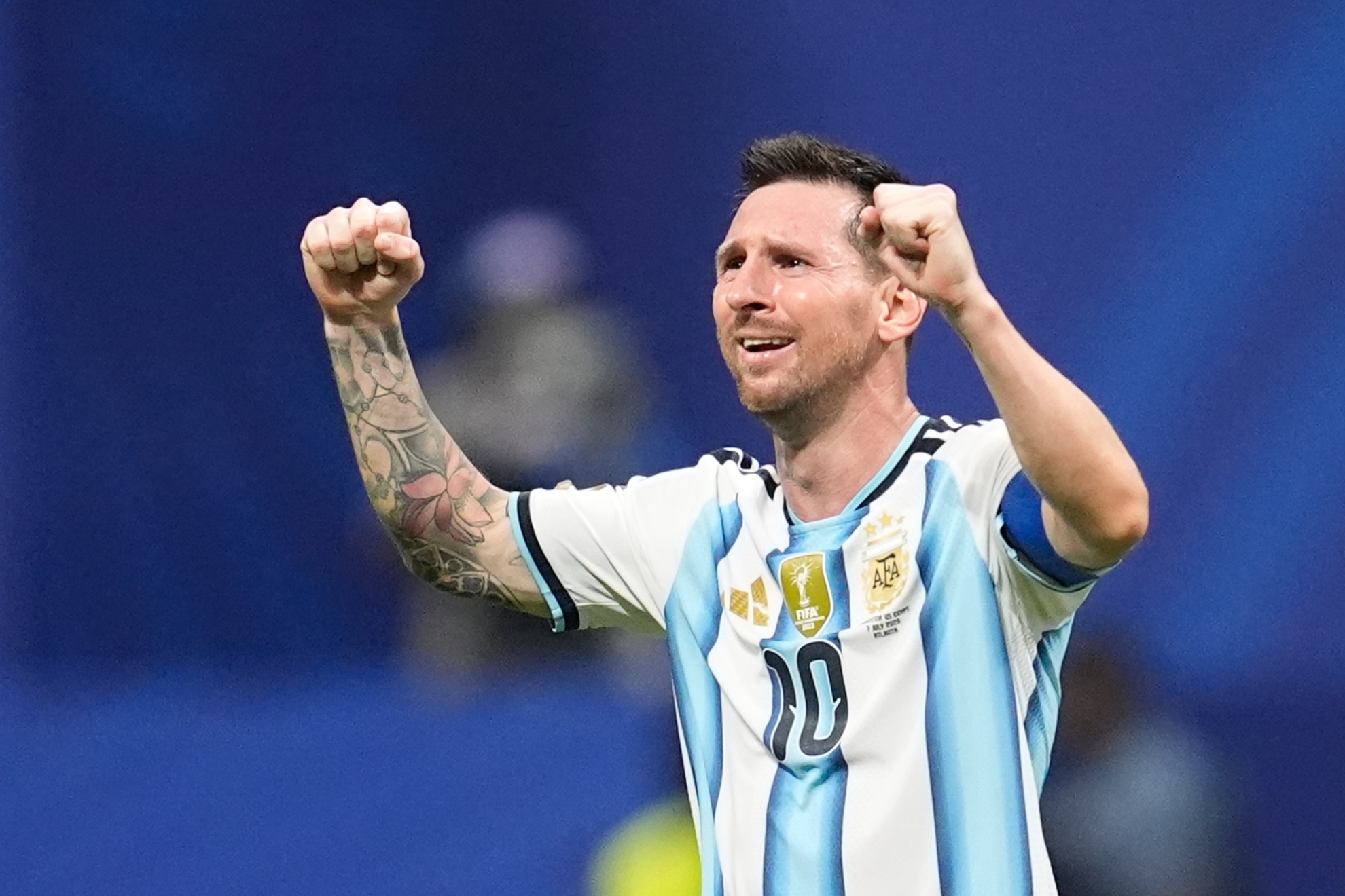 Leo Messi, con Argentina durante el Mundial. LAPRESSE.