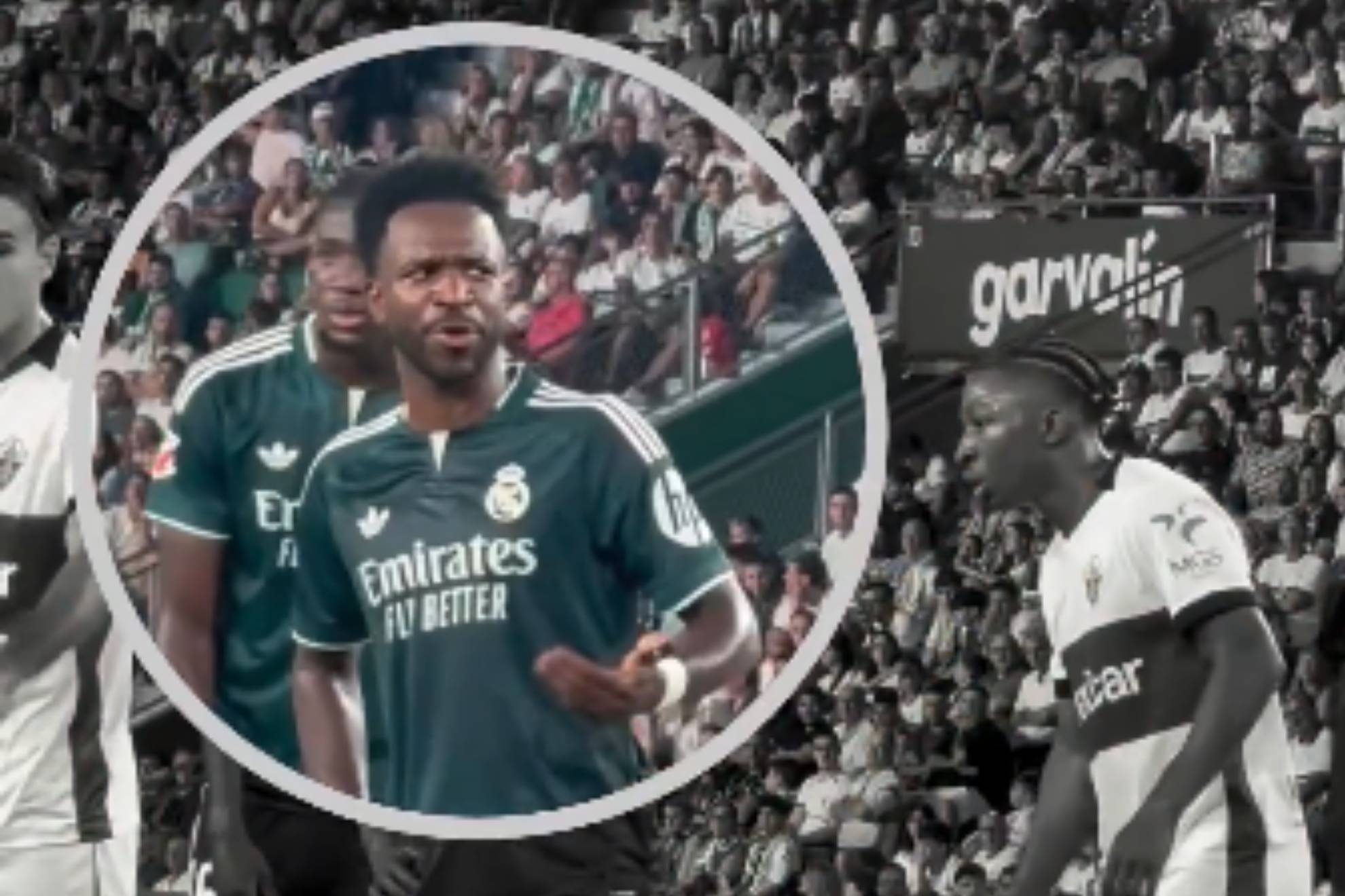 Vinicius responde a la afición del Elche por su cántico contra él: "¡Más, más, más...!" Movistar