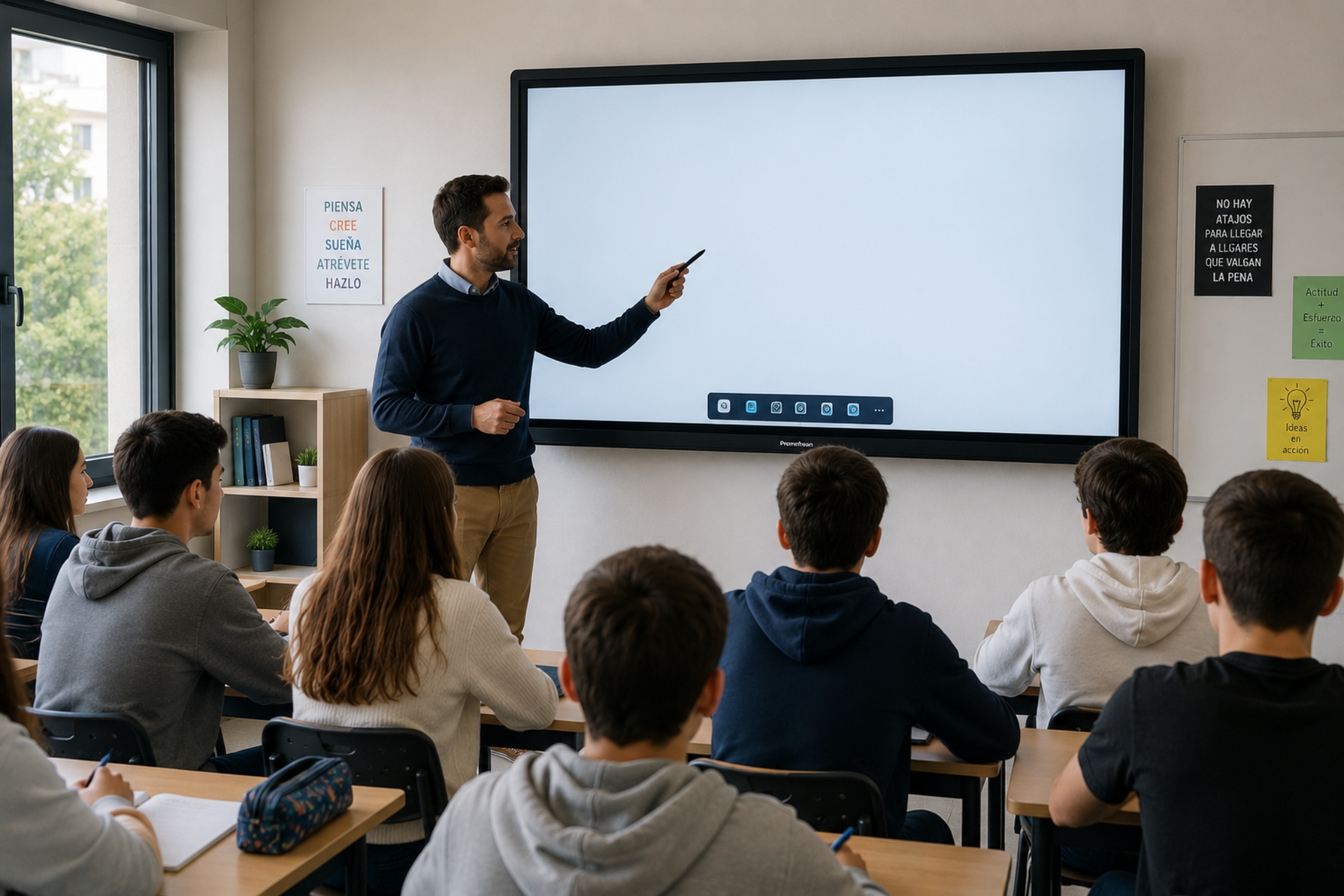 Imagen de un profesor dando clase en un aula. Pixabay.