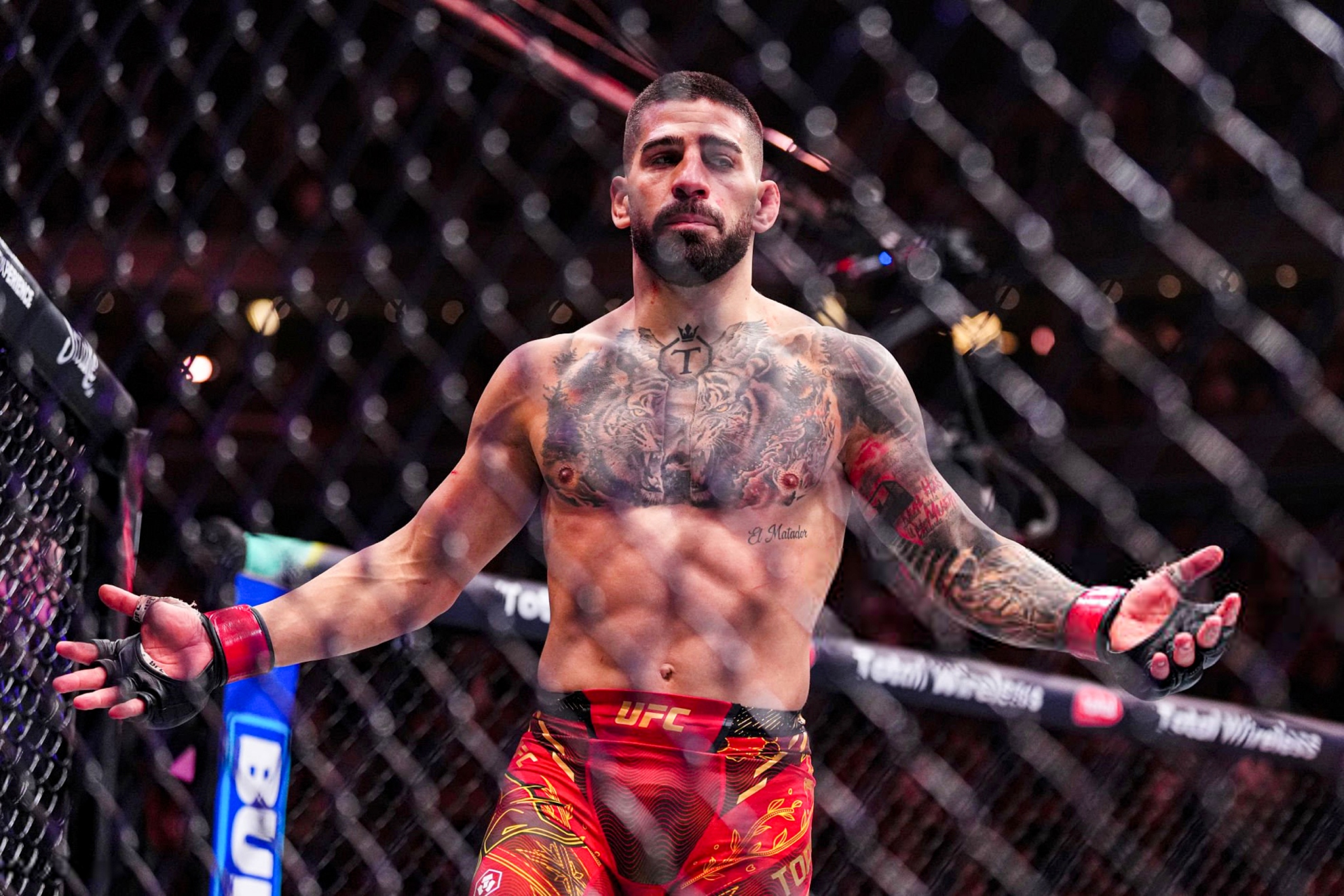 Ilia Topuria, tras ganar a Charles Oliveira. UFC.
