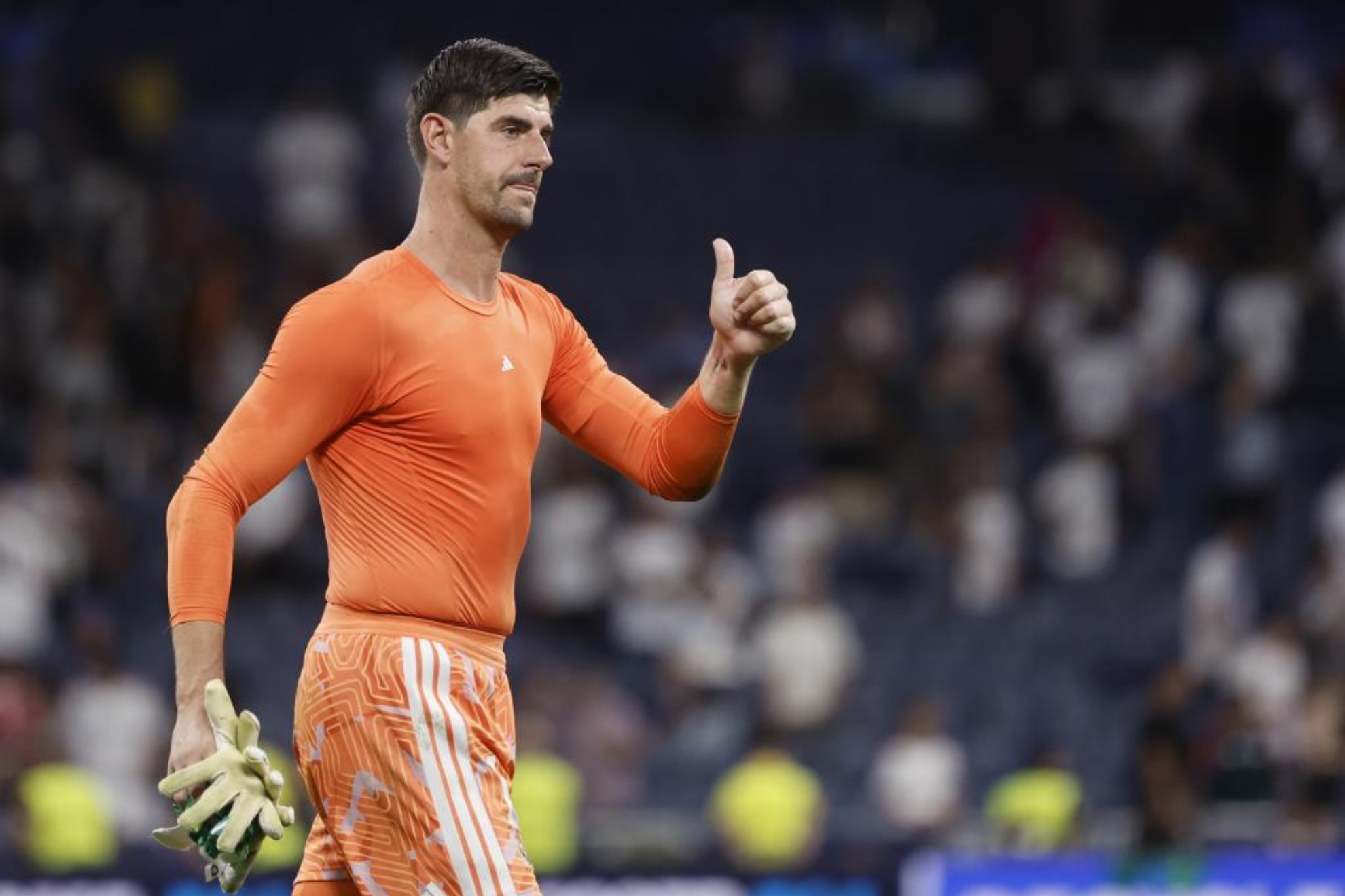 Courtois, tras el partido ante el Inter. EFE