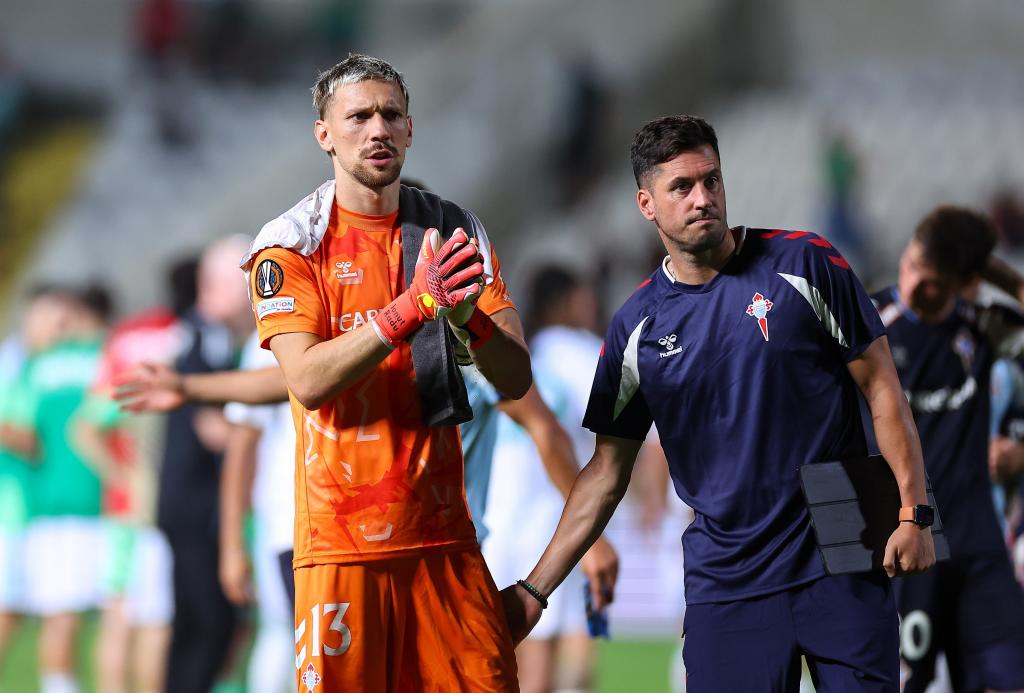 Radu, con el Celta en Europa League. EFE