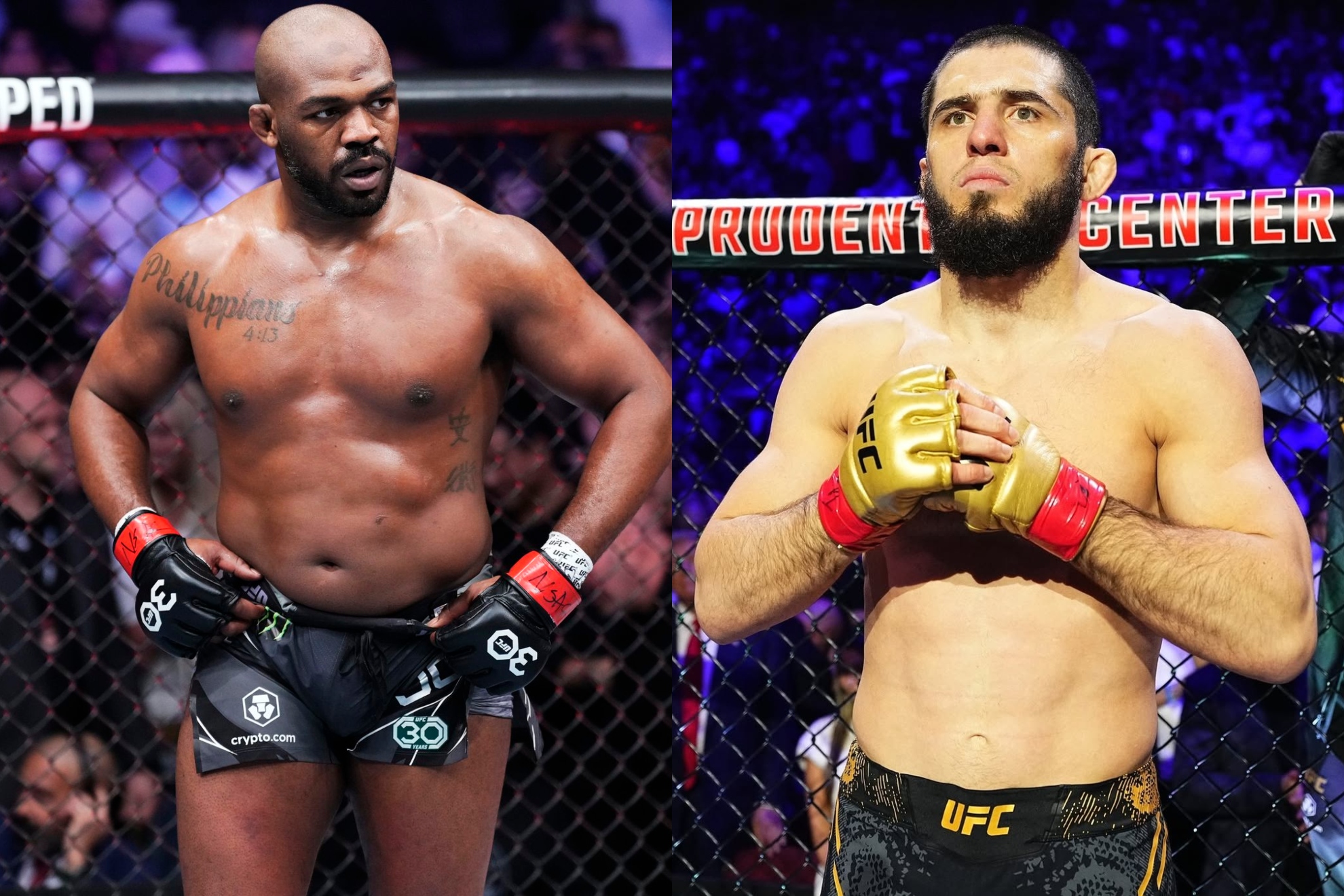 Montaje fotográfico de Jon Jones e Islam Makhachev. UFC.