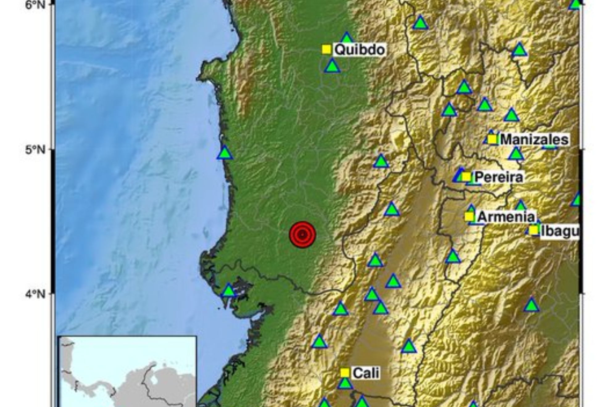 Madrugada agitada en Colombia: SGC reporta nuevo temblor con epicentro en el Chocó. @sgcol