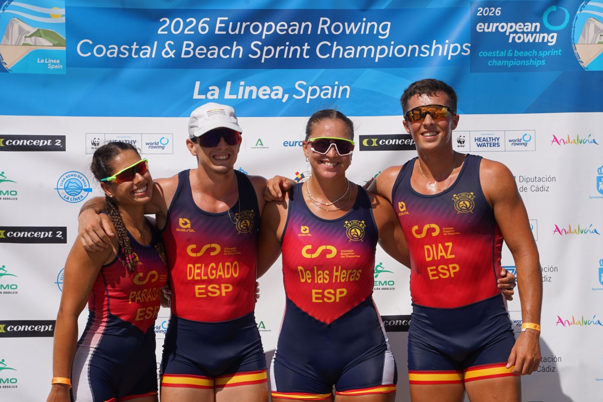 España, plata y bronce en doble mixto. F.E. Remo