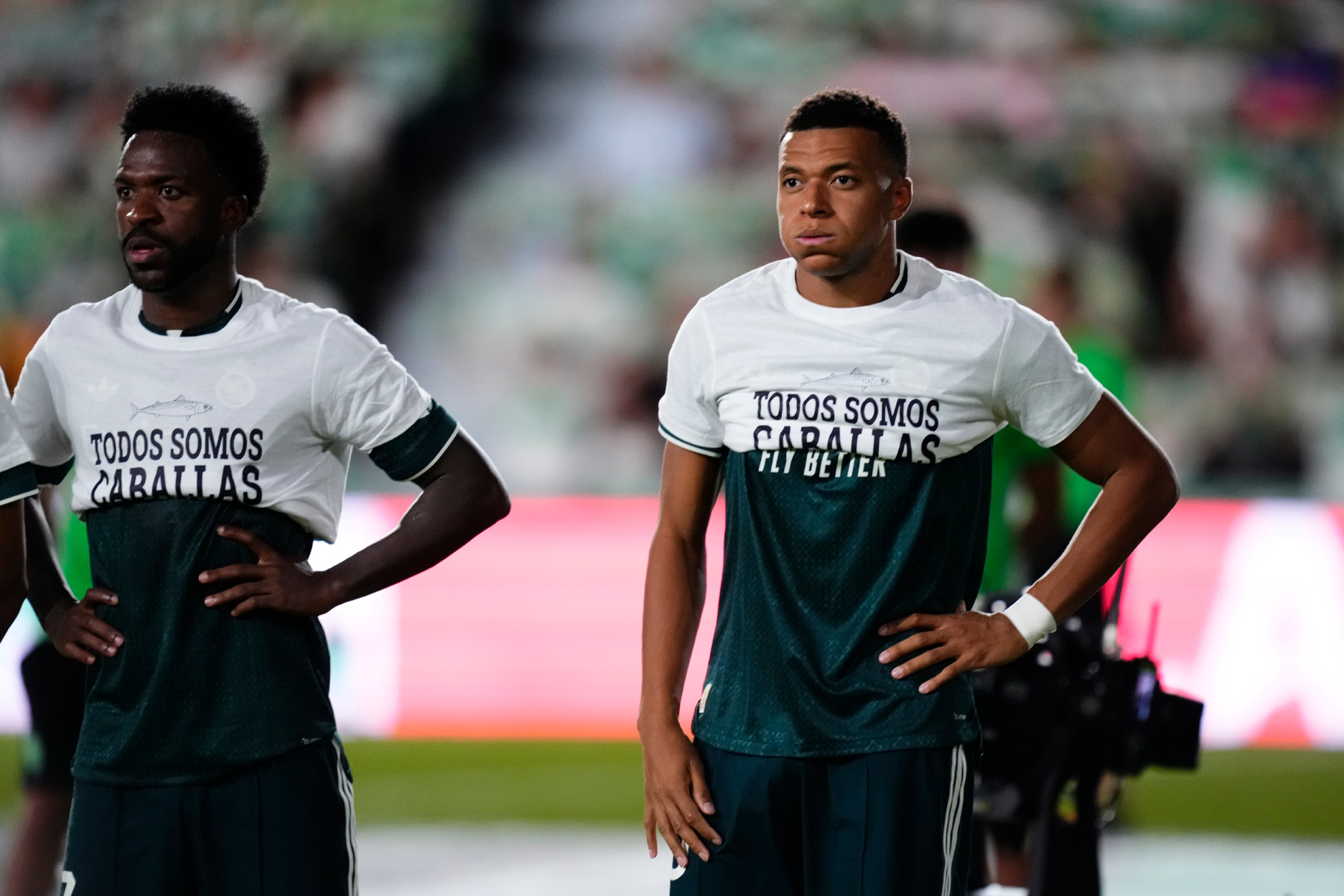 Vinicius y Mbappé, el otro día en Elche. Getty