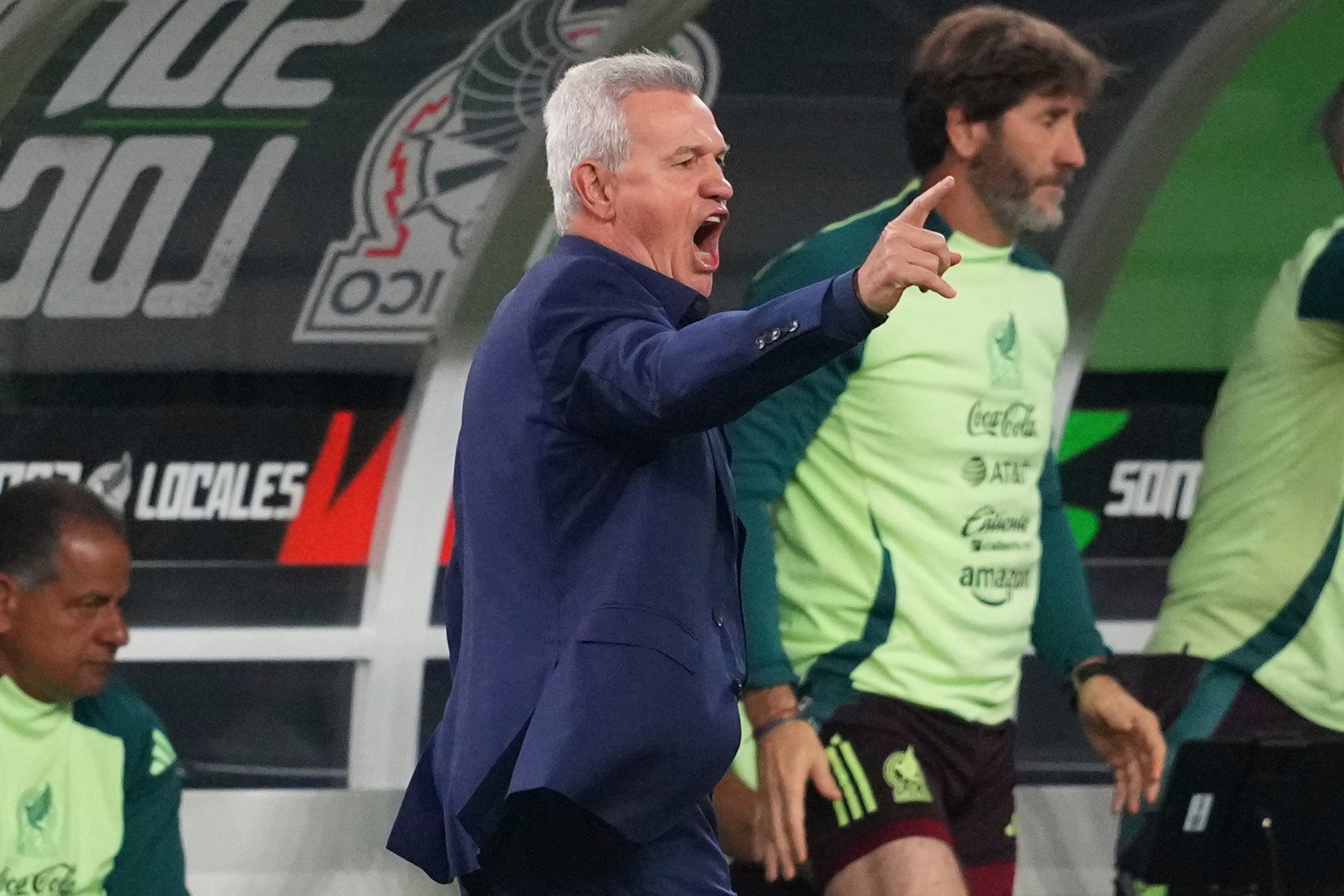 Javier Aguirre, en un entrenamiento con México. Julio Cortez