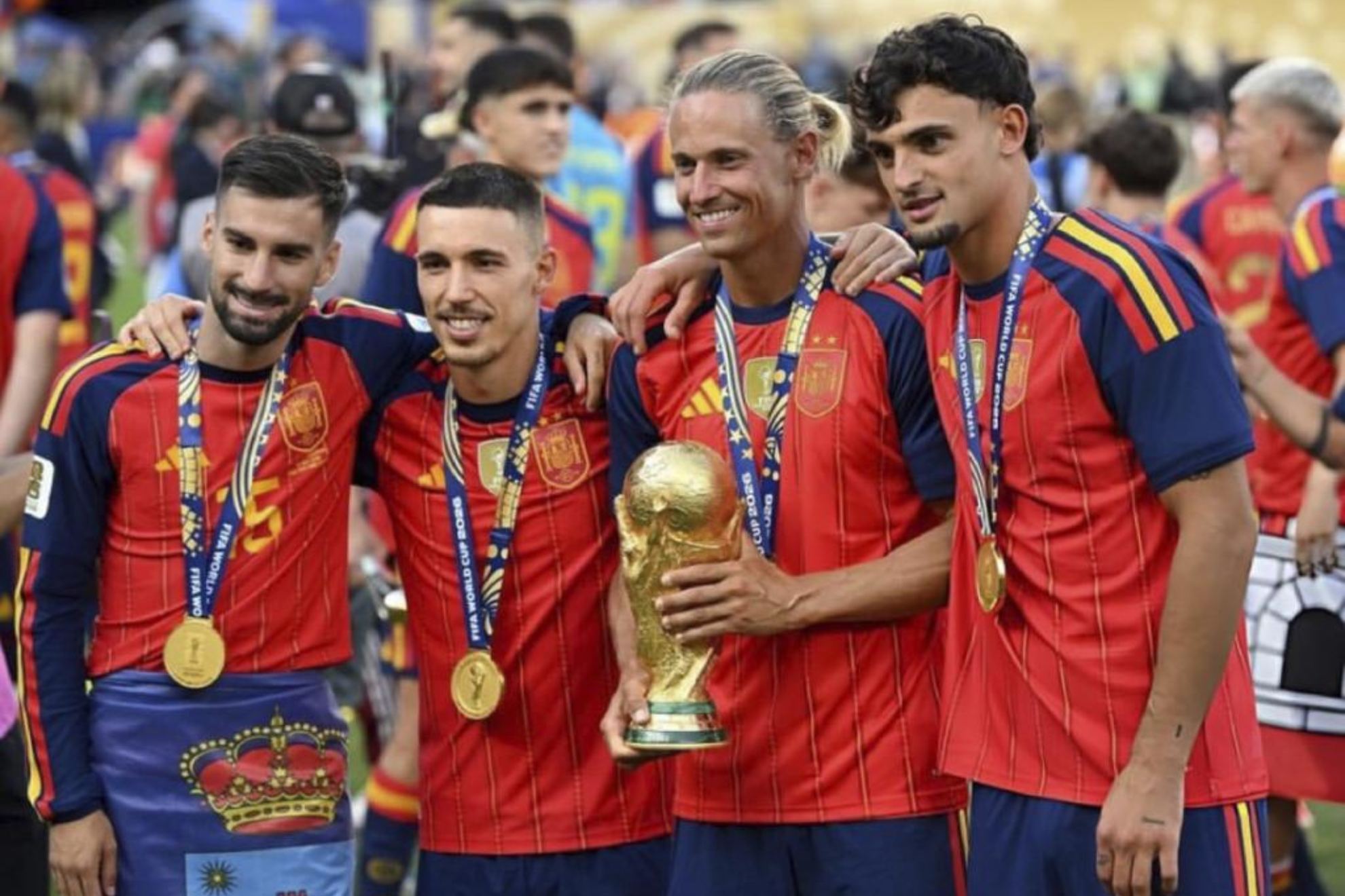 Los cuatro campeones del mundo del Atlético.