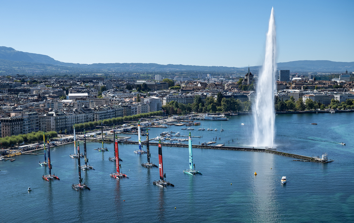 La flota de SailGP en Ginebra.