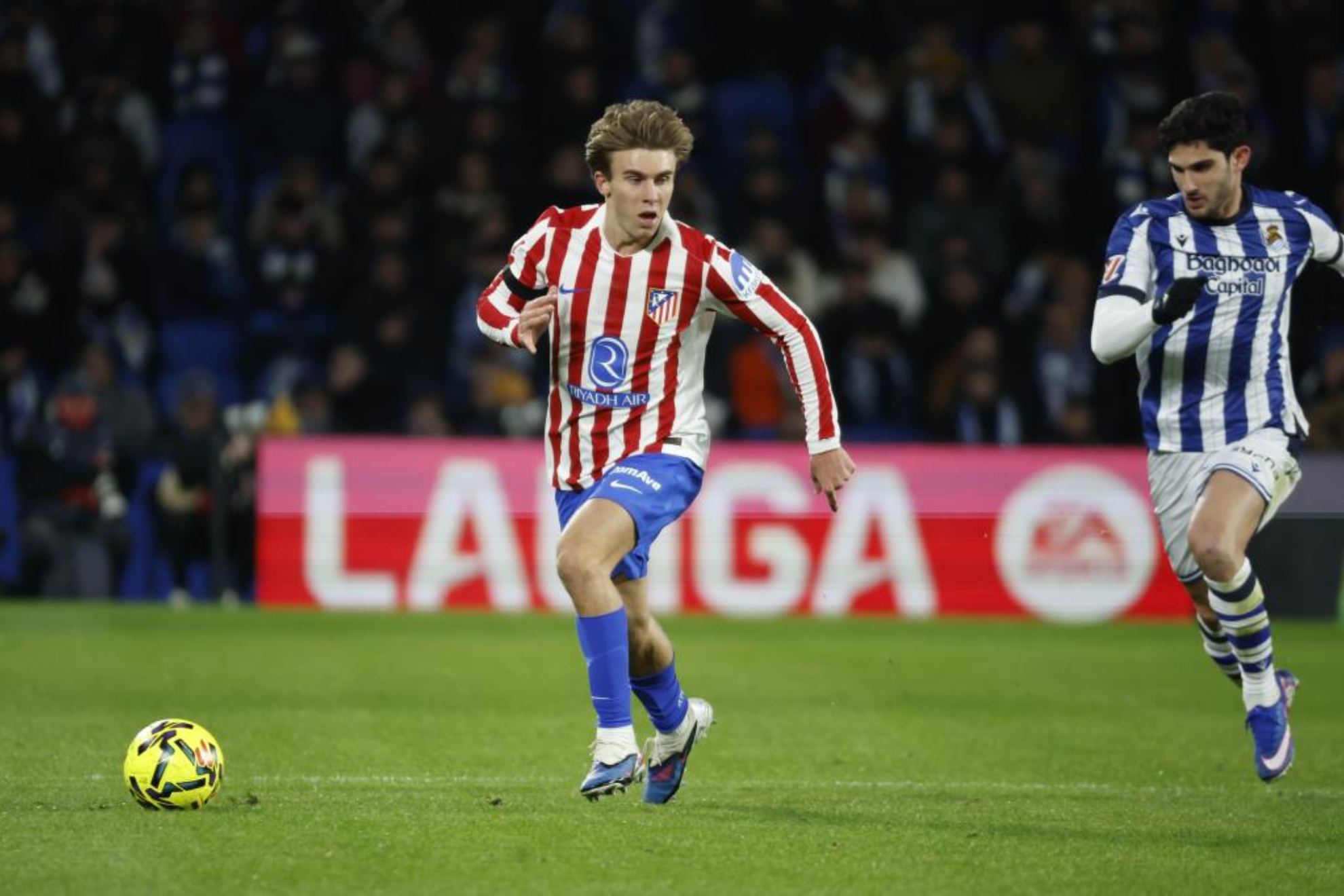 Barrios, en un partido del Atlético