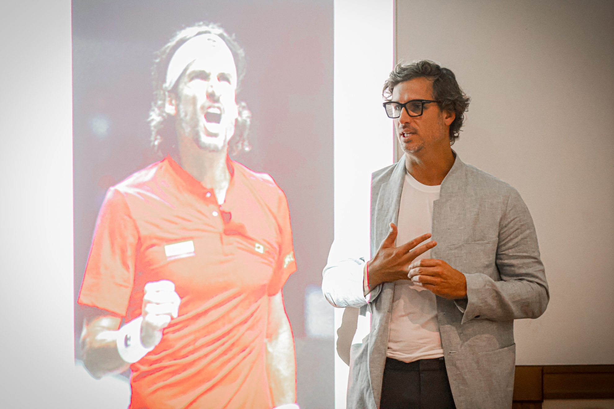 Feliciano López, durante la presentación. ESS SCHOOL