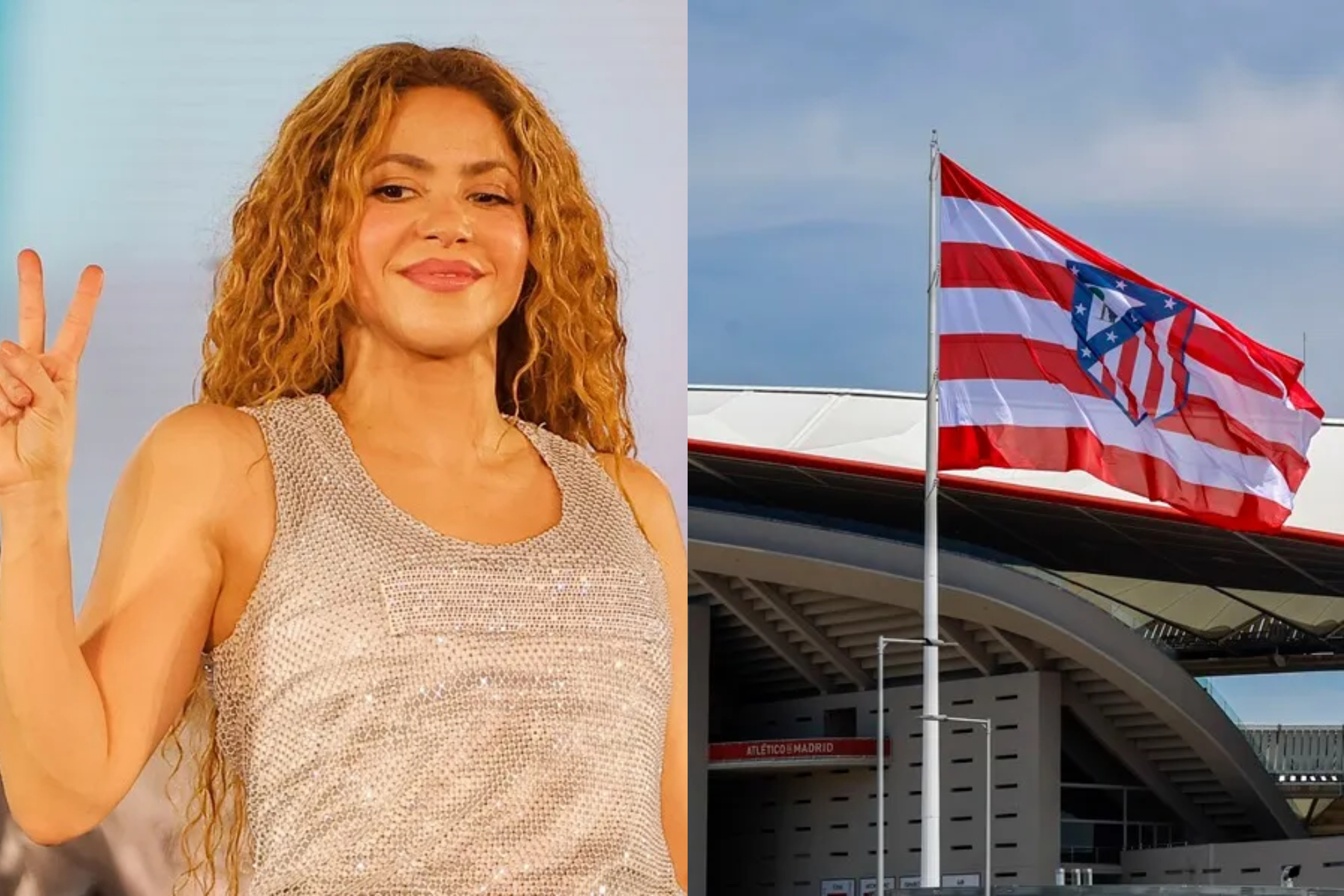 Shakira izquierda, Atlético de Madrid derecha EFE