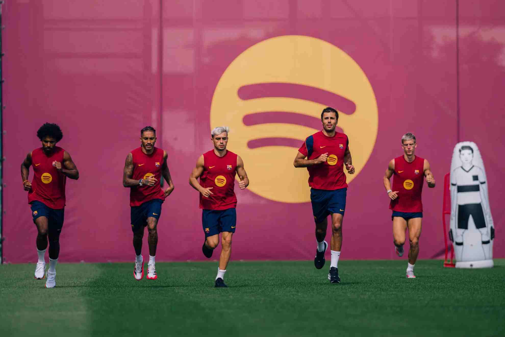 Varios jugadores del Barcelona, en una sesión.