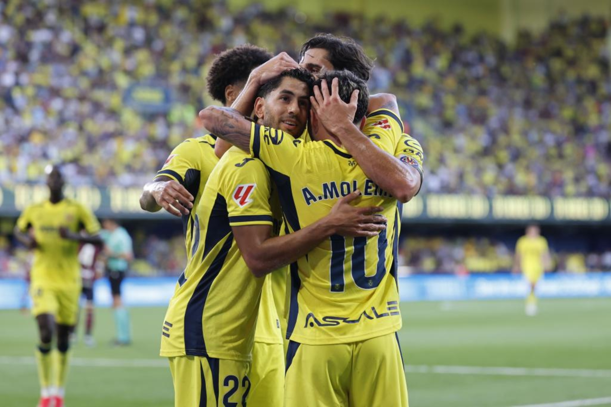 Celebración del gol de Ayoze ante el Levante. EFE