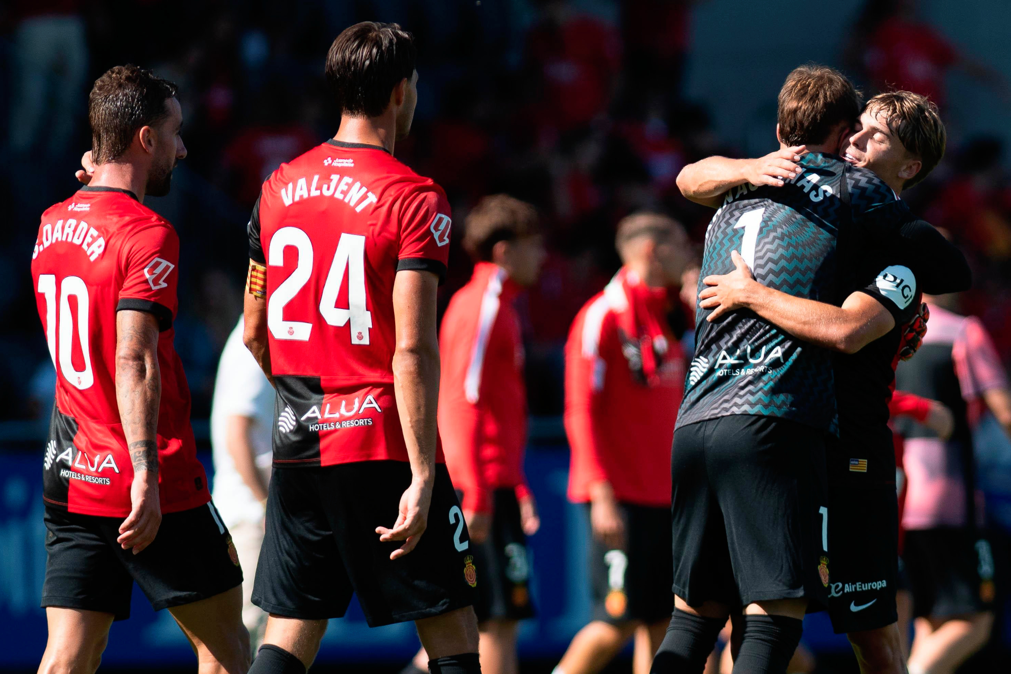 Futbolistas del Mallorca celebrando una victoria. RCD MALLORCA