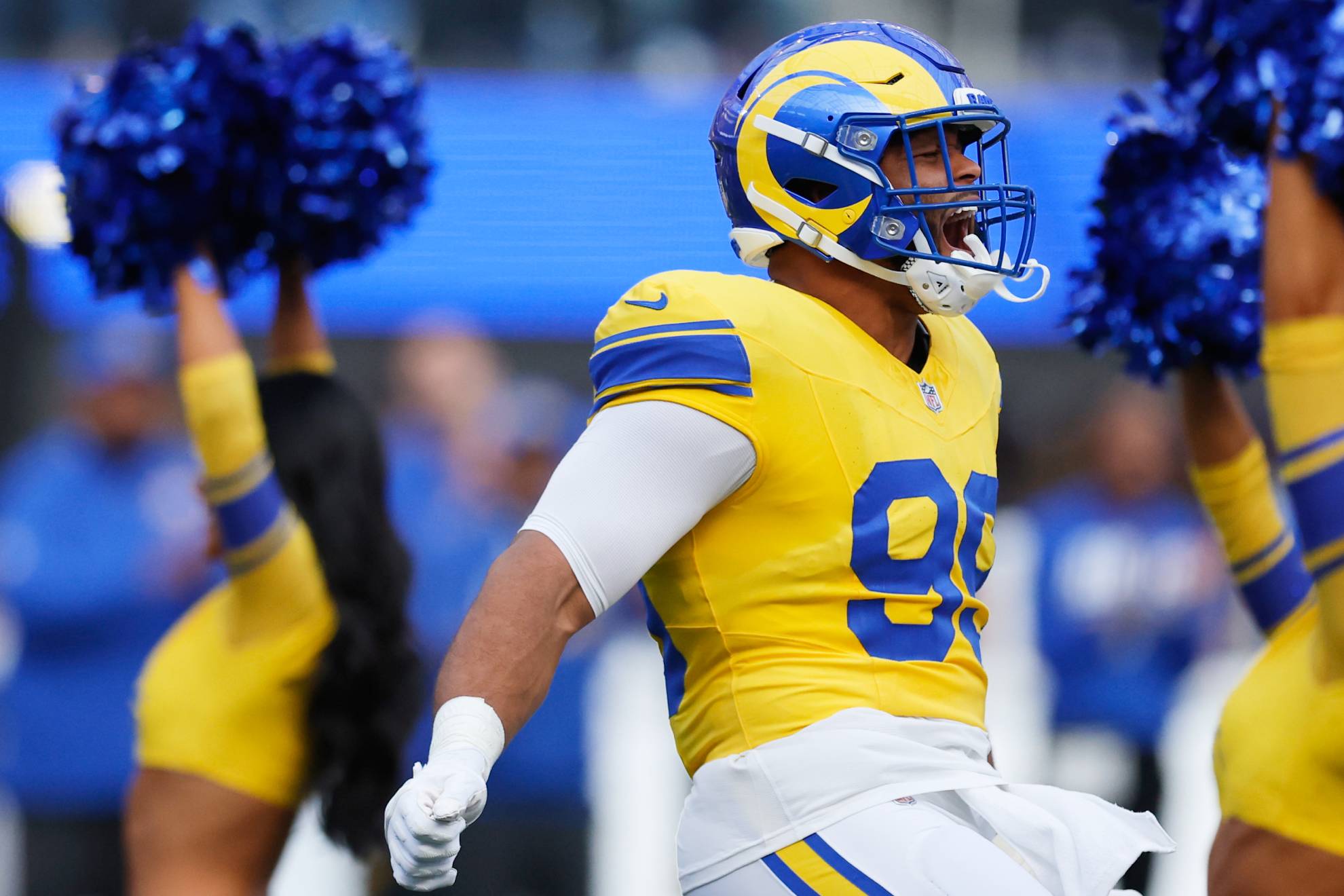 Los Rams olvidan Australia y se reactivan con la reaparición de Aaron Donald a costa de los Giants AP Photo/Caroline Brehman