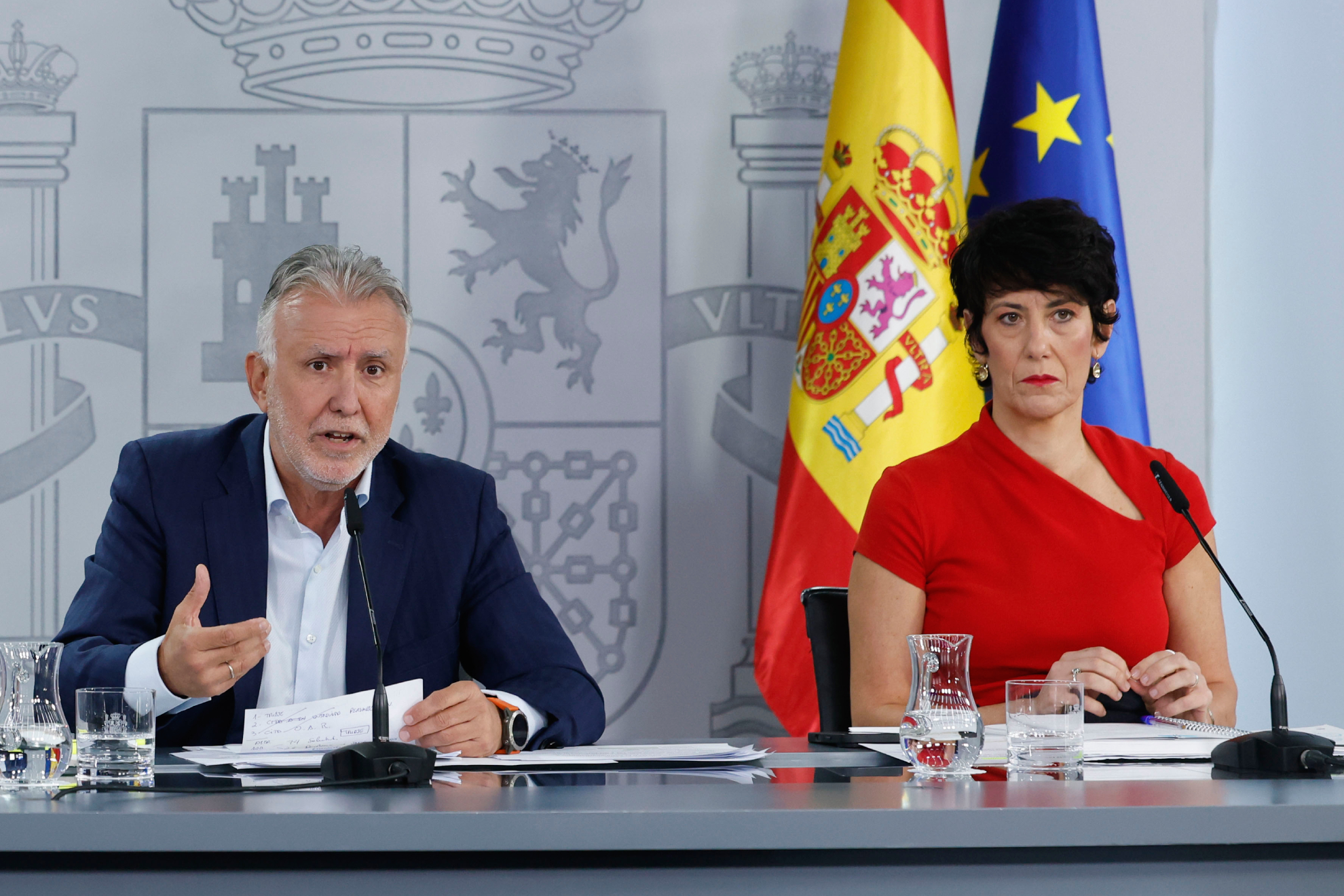 La ministra portavoz, Elma Saiz, y el ministro de Política Territorial y Memoria Democrática, Ángel Víctor Torres, comparecen en rueda de prensa tras el Consejo de Ministros EFE