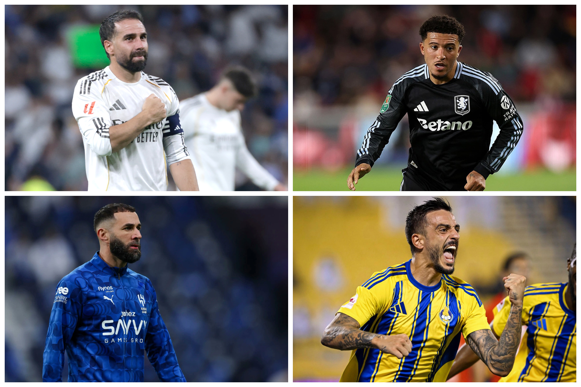Dani Carvajal, Jadon Sancho, Karim Benzema y Joselu
