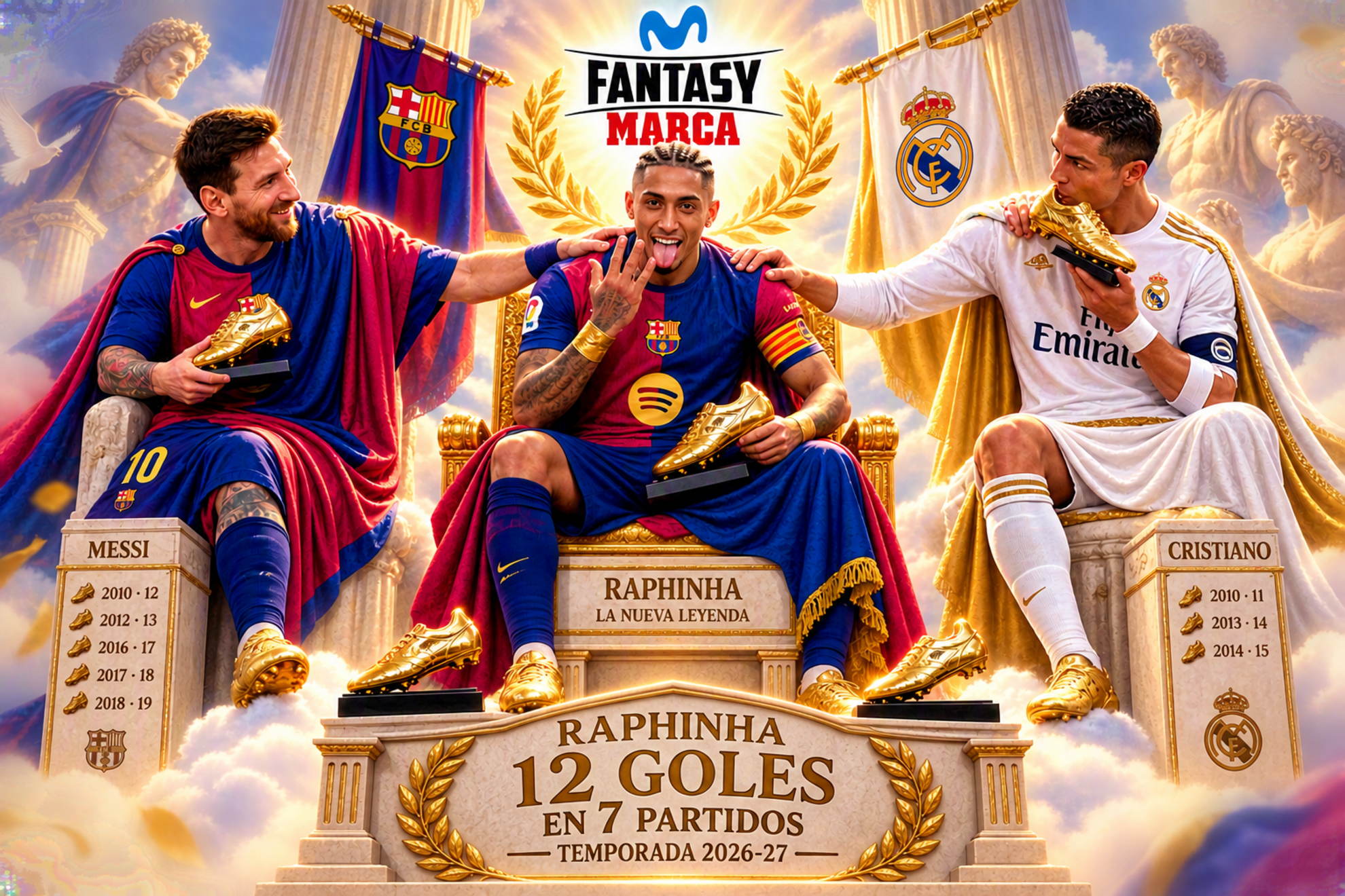 El récord de goles en una Liga lo tiene Messi con 50, seguido de Cristiano con 48.