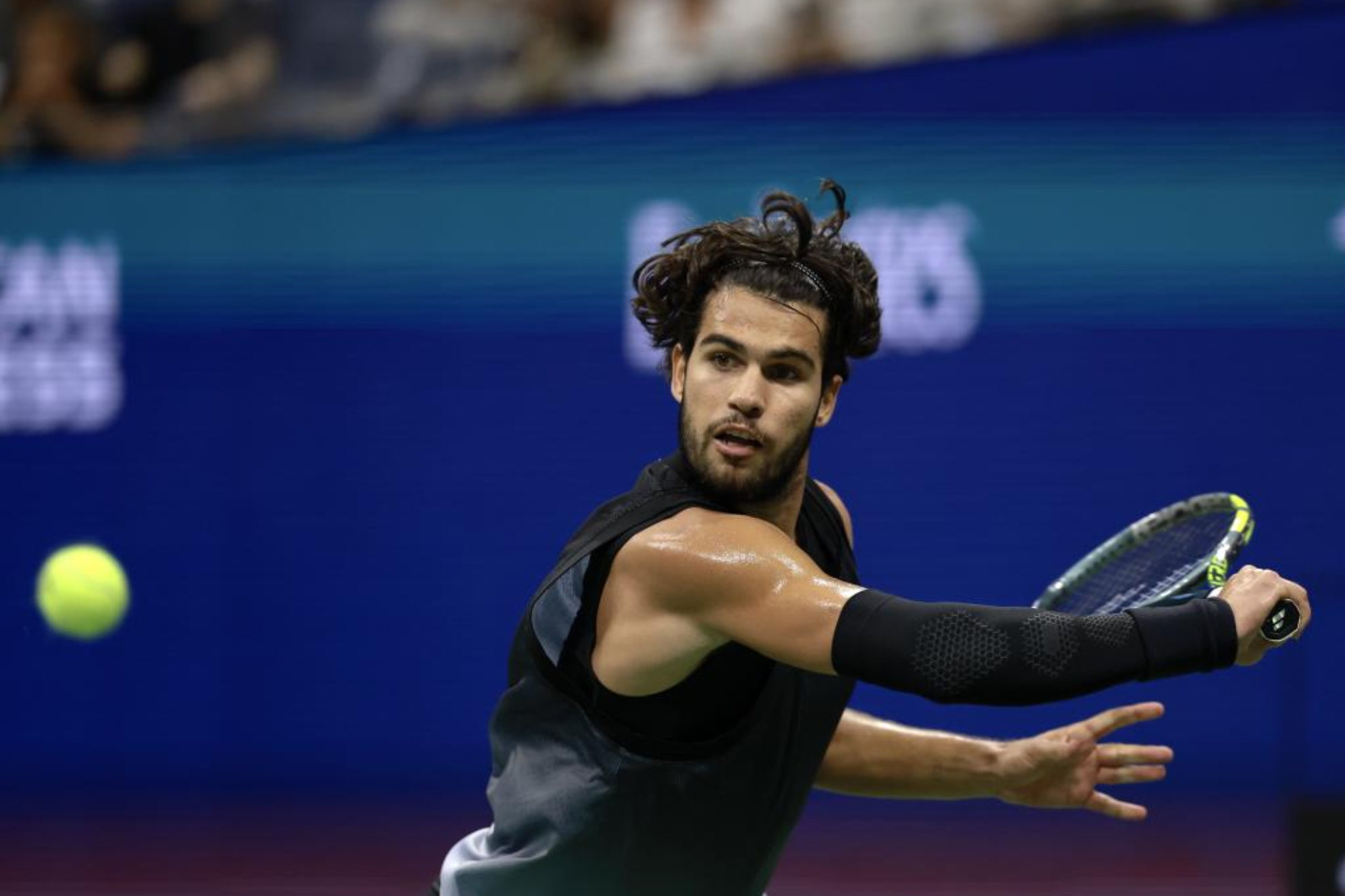 Carlos Alcaraz, en un partido del US Open. EFE