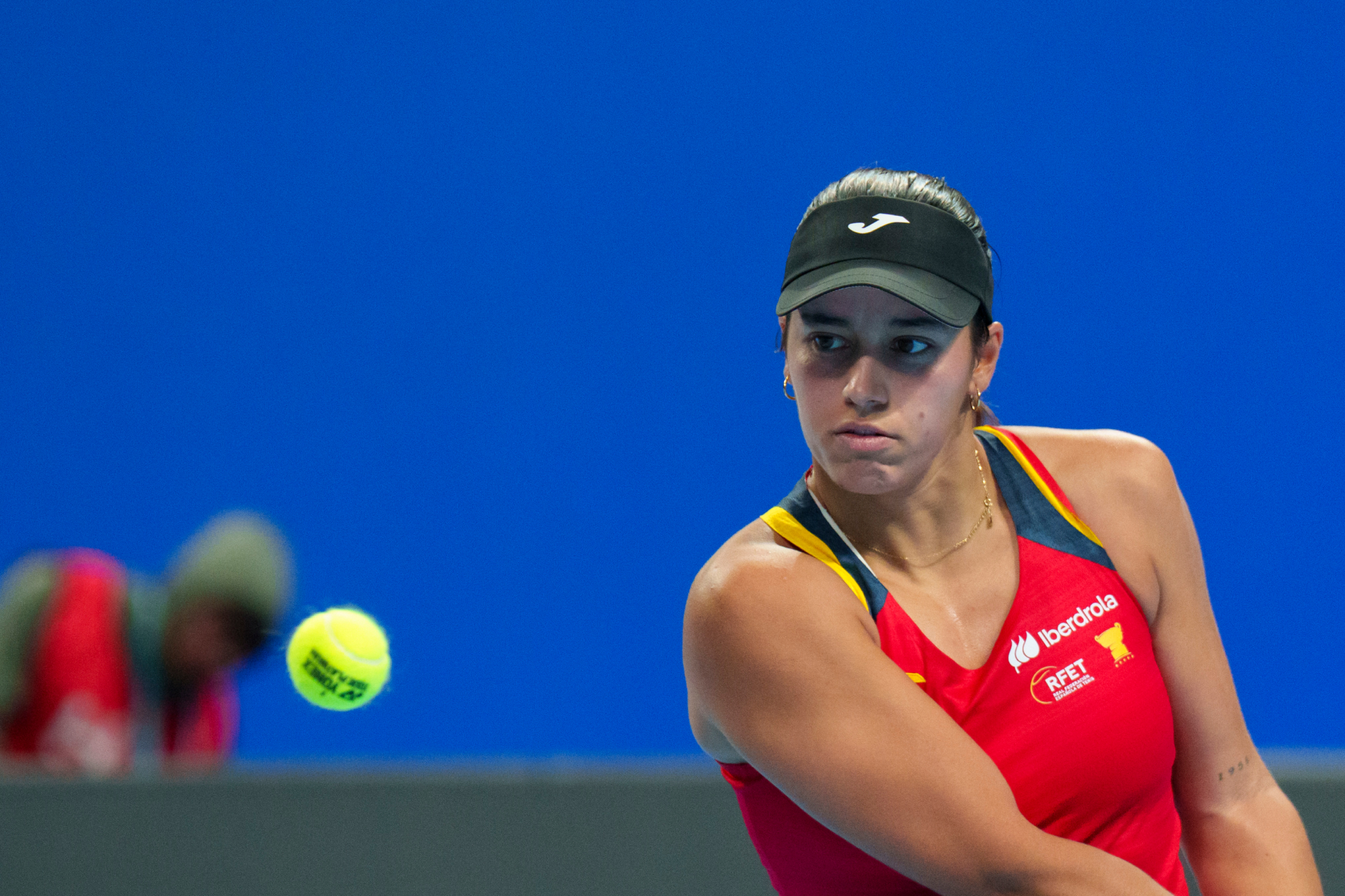 Jessica Bouzas, en la Billie Jean King Cup. Álvaro Díaz/RFET