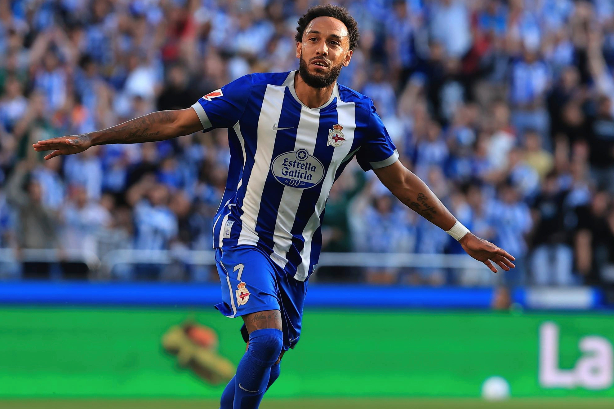 Aubameyang, con el Deportivo. LALIGA