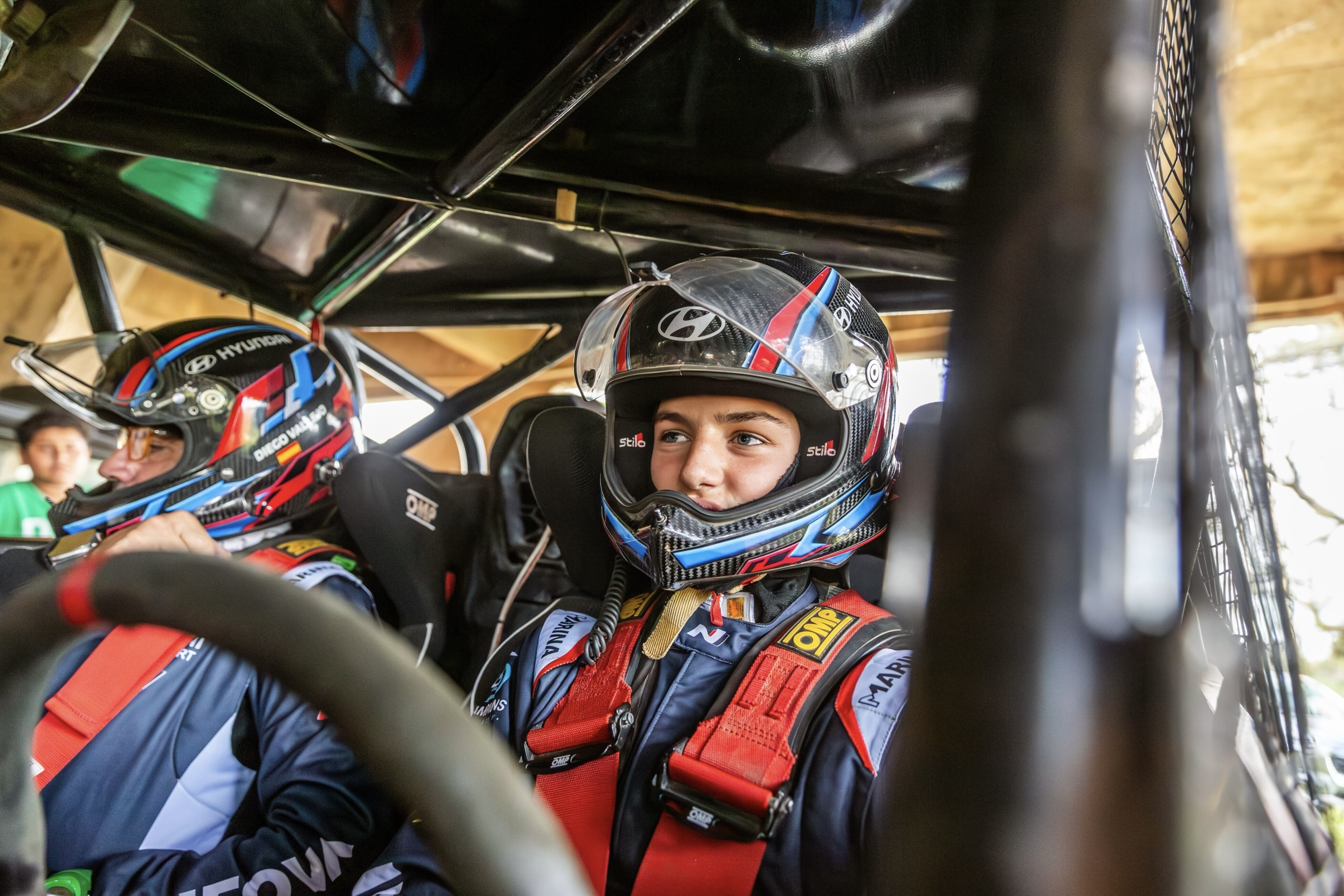 Óscar compitiendo junto a Diego Vallejo en Bolivia. Hyundai