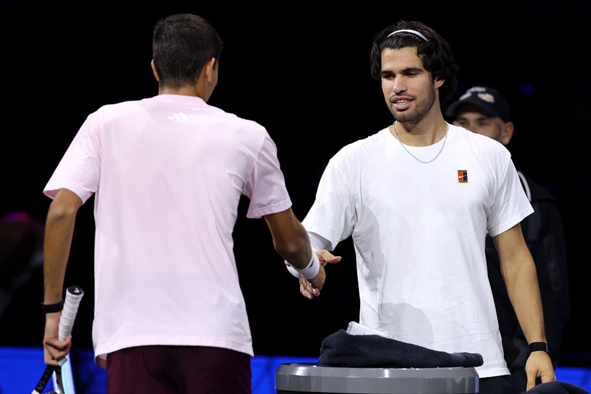 Jódar y Alcaraz se saludan. Getty Images