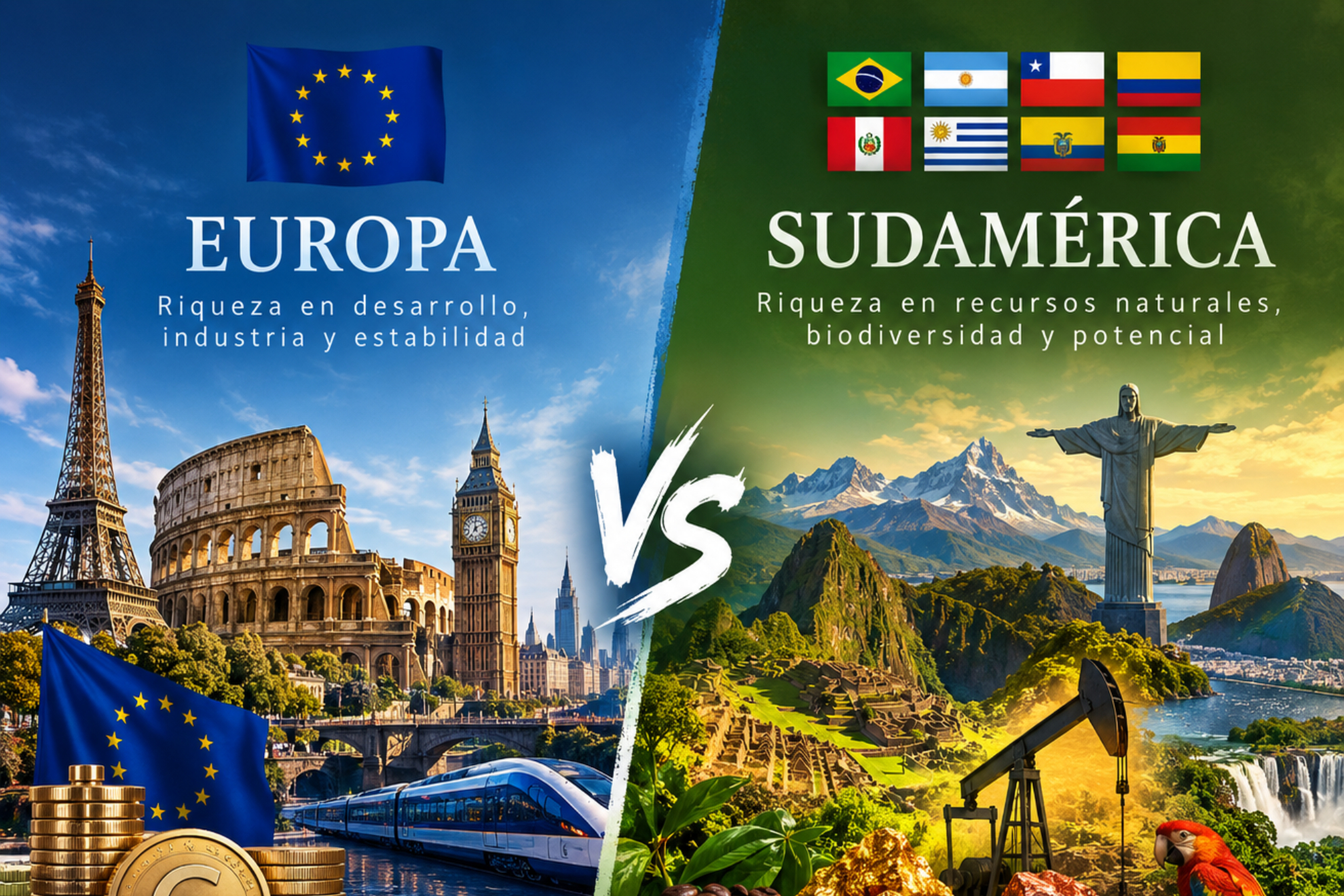 La diferencia entre los ricos europeos y los sudamericanos Imagen creada con IA