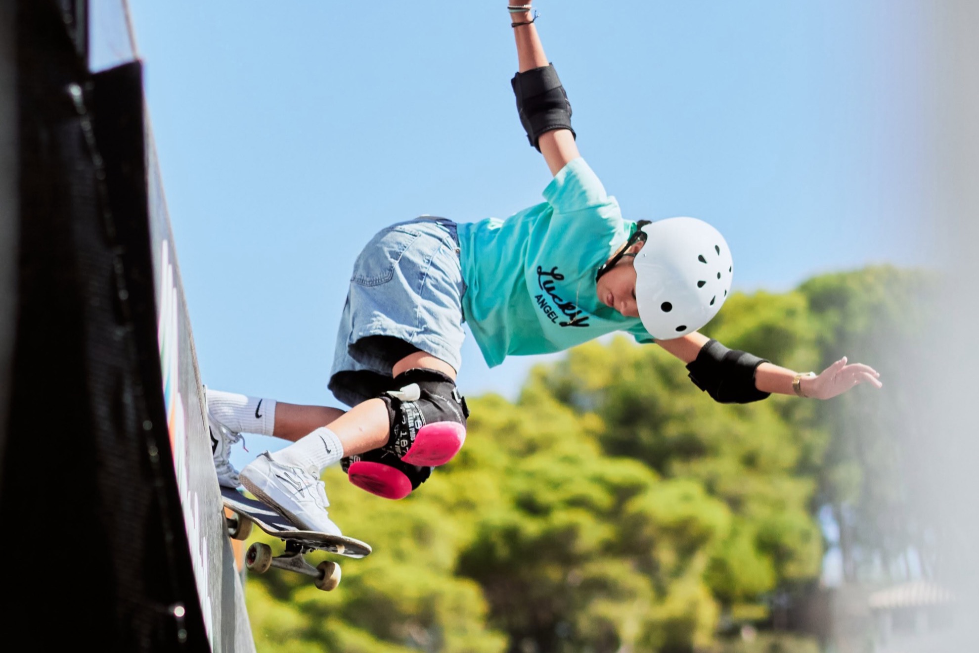 Nahia Castro durante las Iberdrola Skate Series de Vert en Lloret de Mar. RFEP / Iberdrola Skate Series