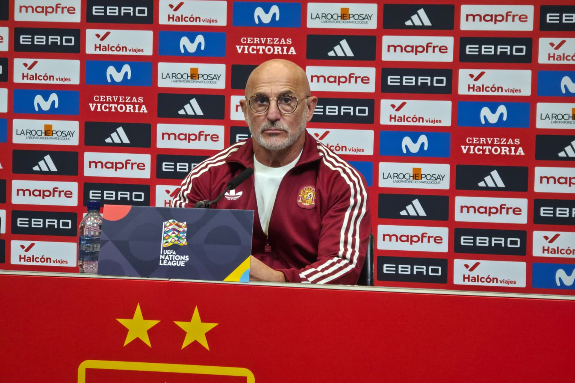 Luis de la Fuente, en la sala de prensa de Wembley. .