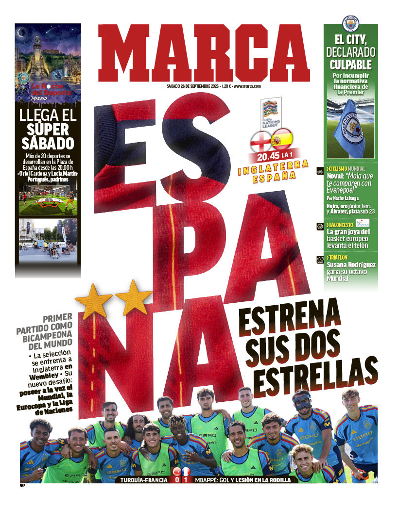 Las portadas del día Las portadas del día Actualizado: 26/09/2026 01:59 horas