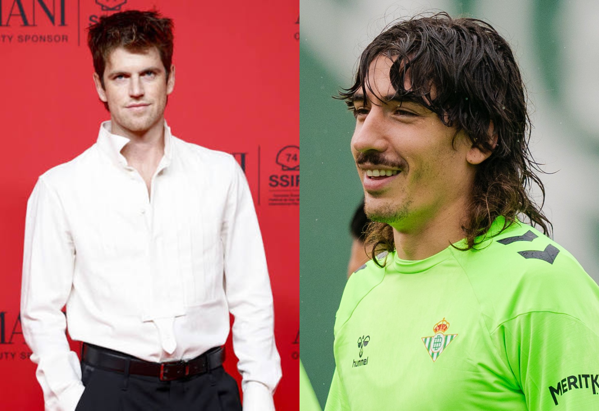 A la izquierda el actor Miguel Bernardeau, a la derecha el futbolista del Real Betis Héctor Bellerín