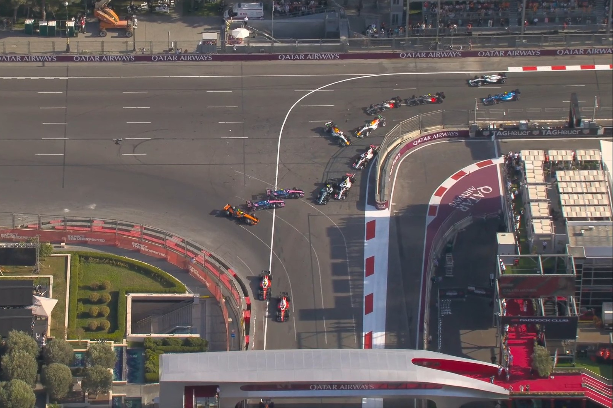 Accidente de Colapinto, Gasly y Norris.